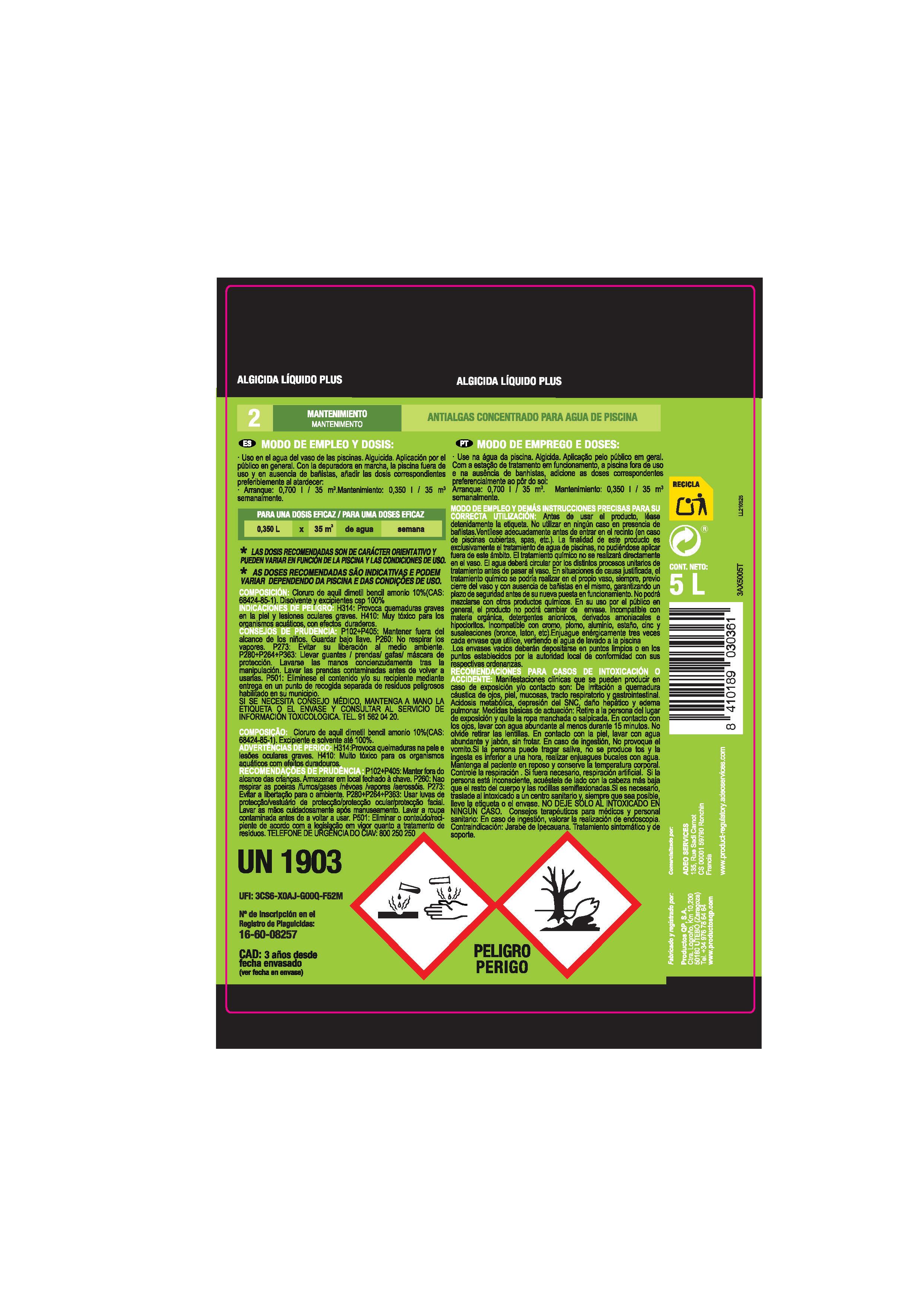 Algicida AXTON PLUS 5L - 2
