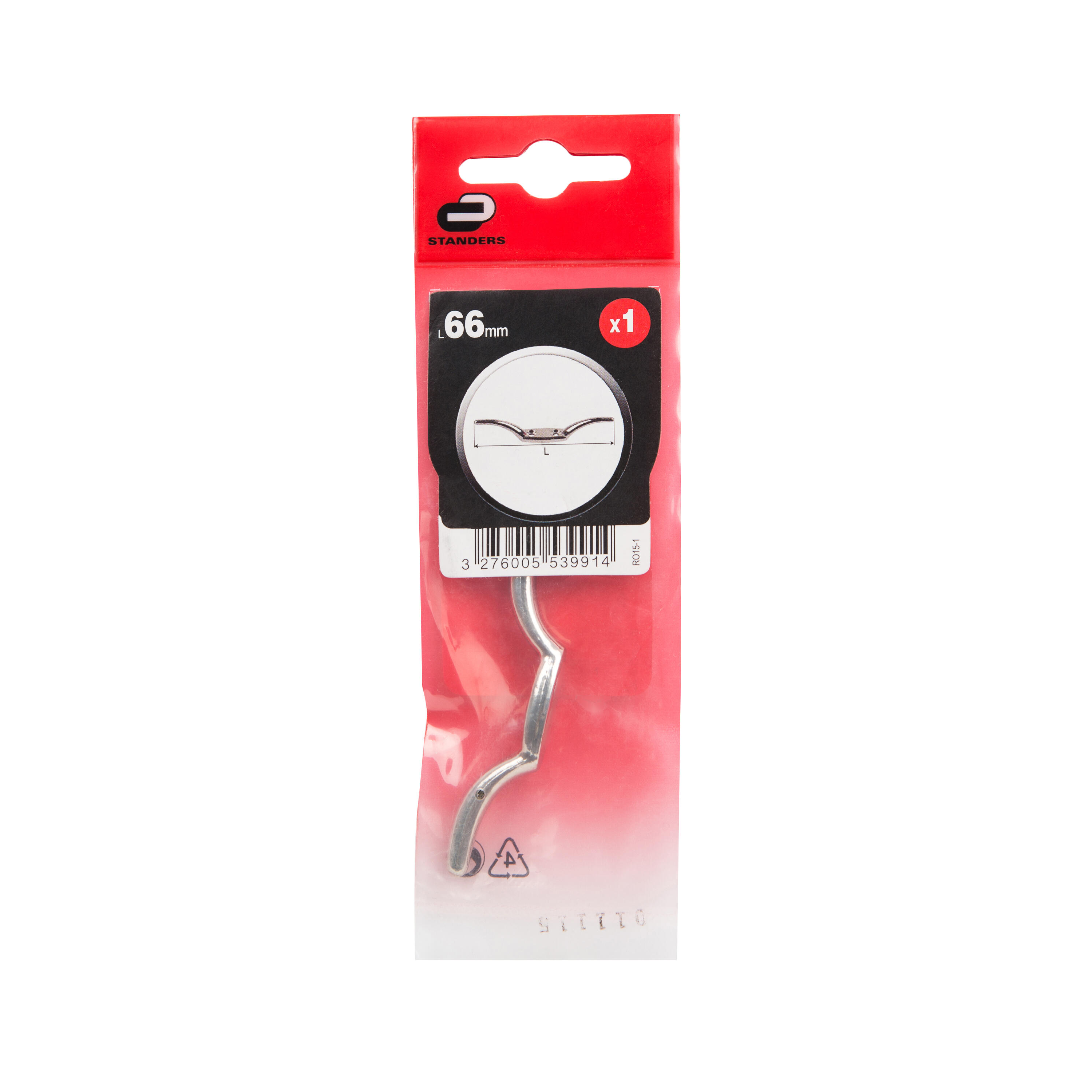 Arrêt pour cordon zamak nickelé, STANDERS x L.66 x l.11 mm - 2