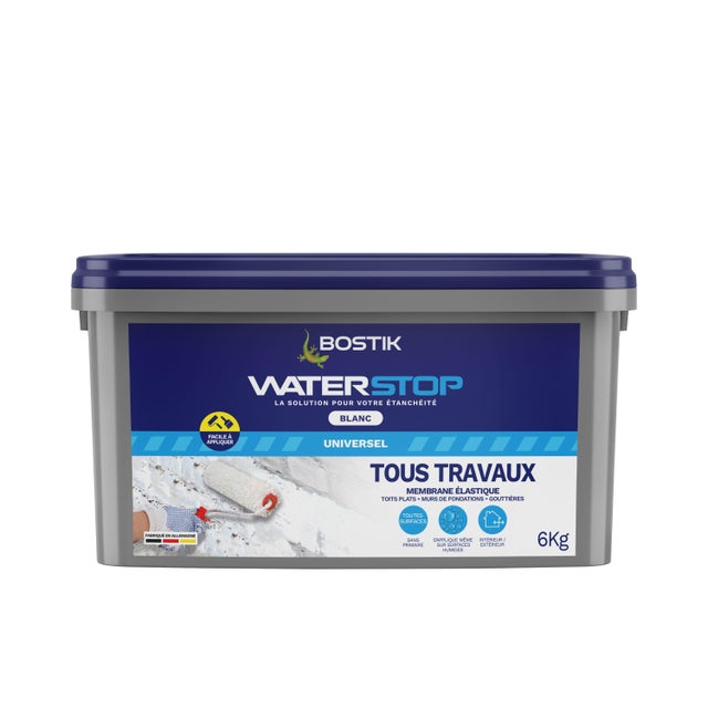 Revêtement d'étanchéité Waterstop tous travaux Blanc BOSTIK 6kg