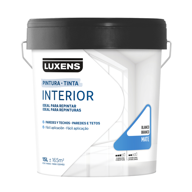 Tinta interior mate 15L branco Luxens Basic Paredes e Tetos