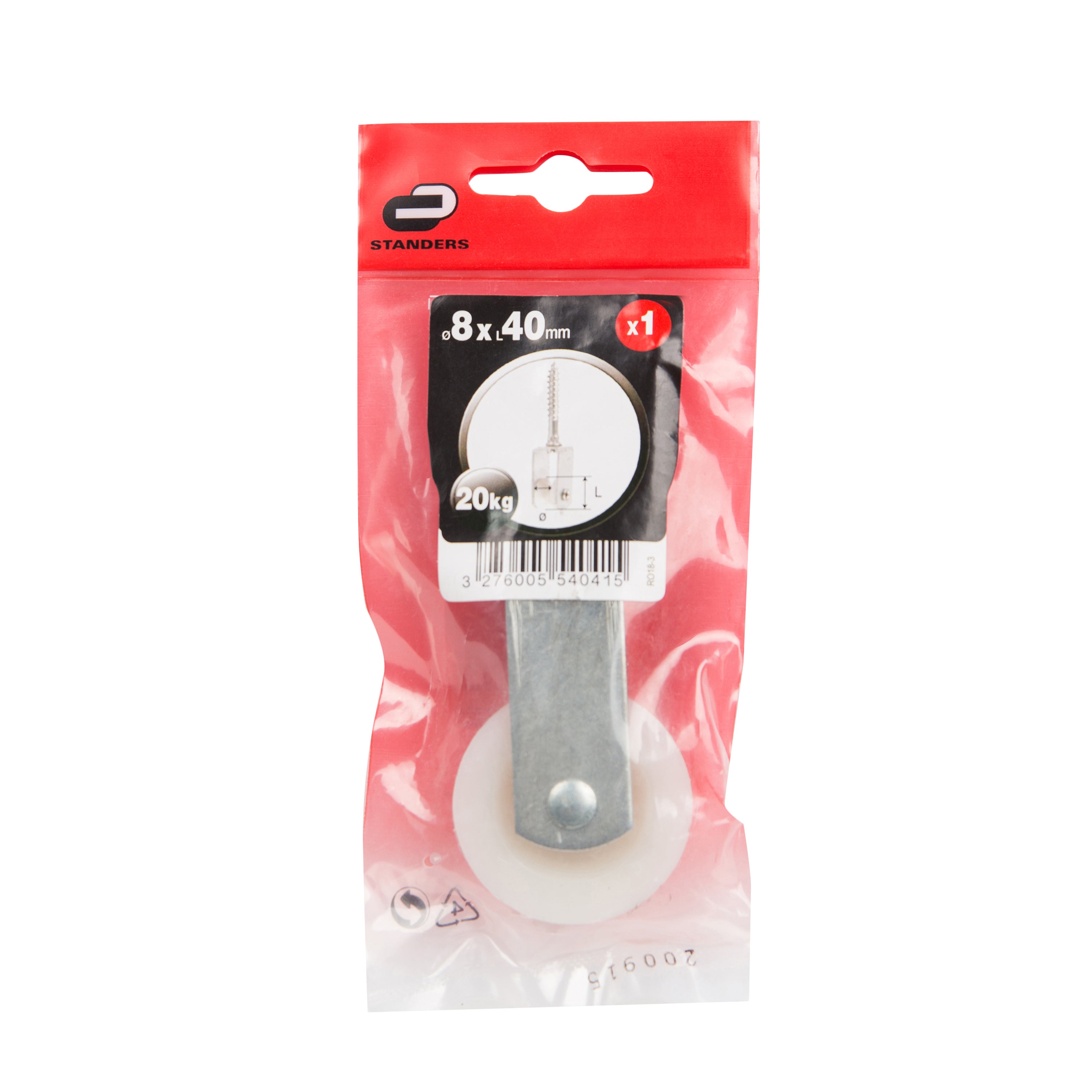 Poulie acier zingué, STANDERS, Diam.40 x L.95 x l.40 mm - 2