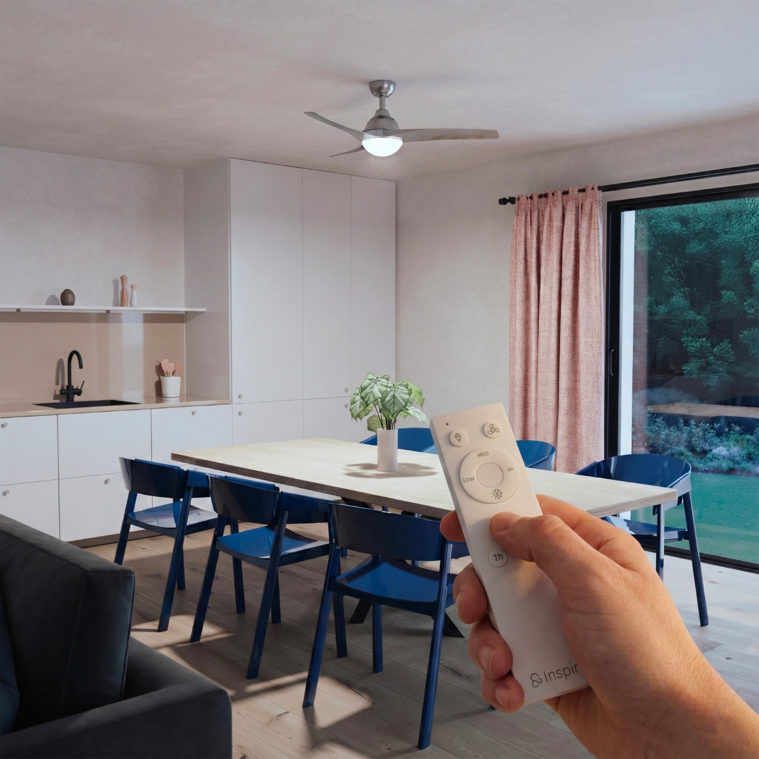 Ventilatore da soffitto Tokyo grigio, ø 132 cm 2xE27 silenzioso INSPIRE - 4