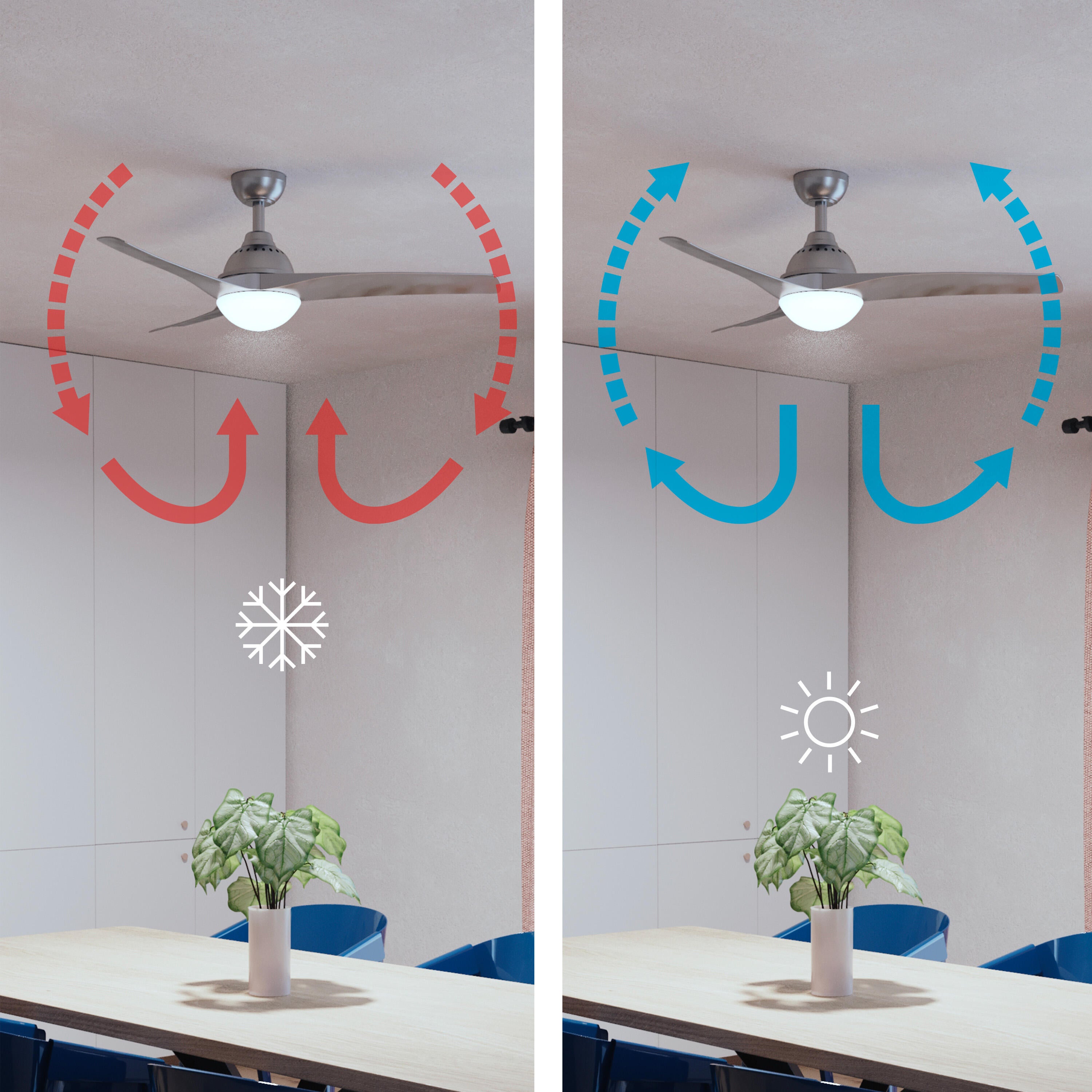 Ventilatore da soffitto Tokyo grigio, ø 132 cm 2xE27 silenzioso INSPIRE - 5
