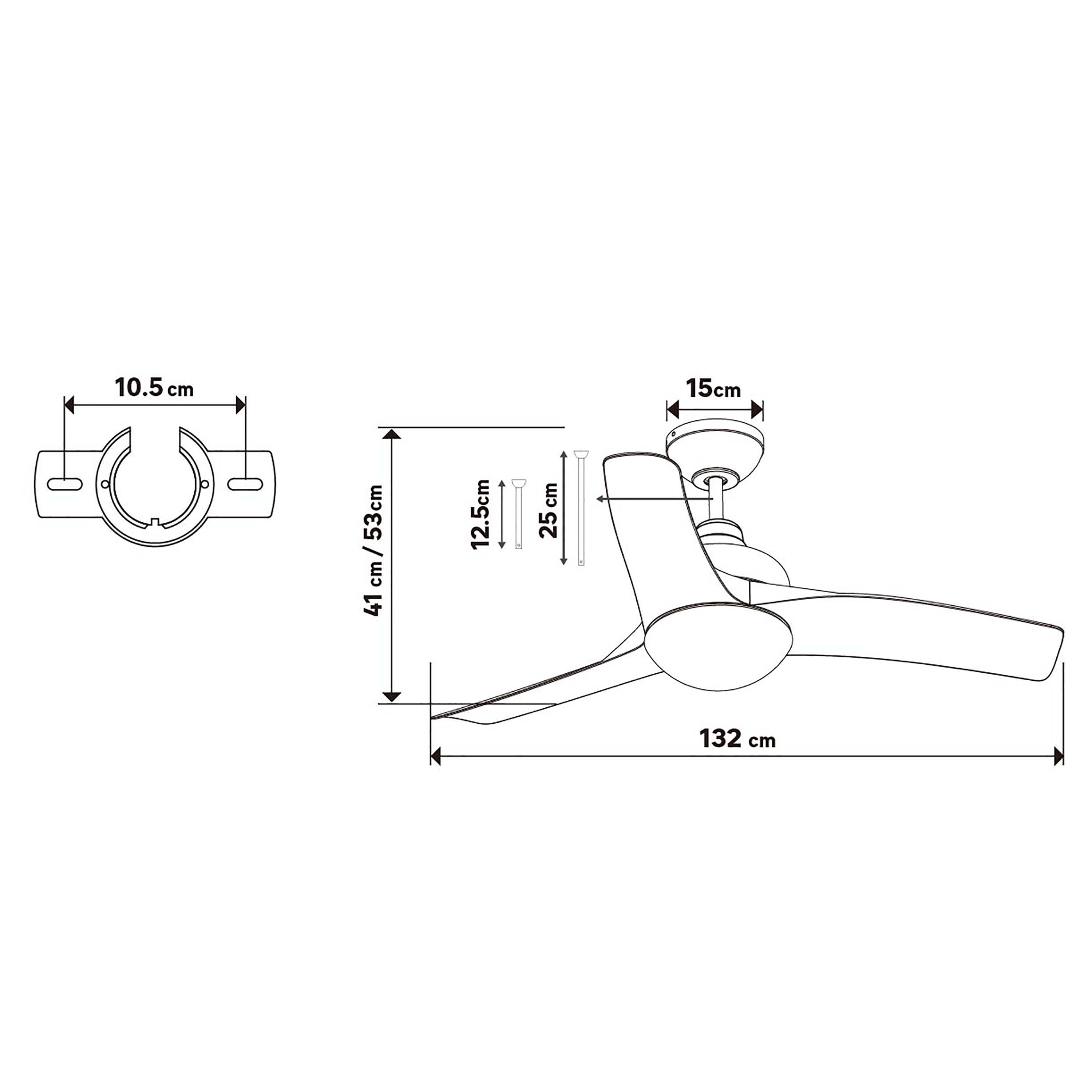 Ventilatore da soffitto Tokyo grigio, ø 132 cm 2xE27 silenzioso INSPIRE - 8