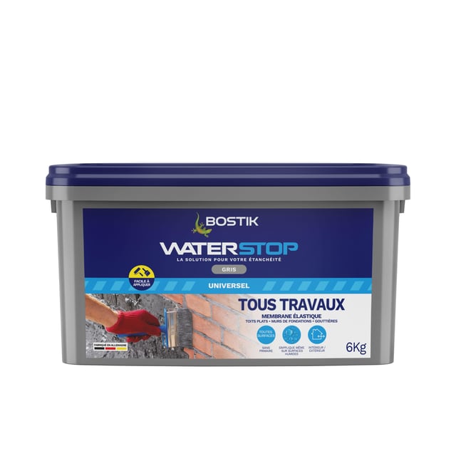 Membrane d'étanchéité Waterstop tous travaux Gris BOSTIK 6KG