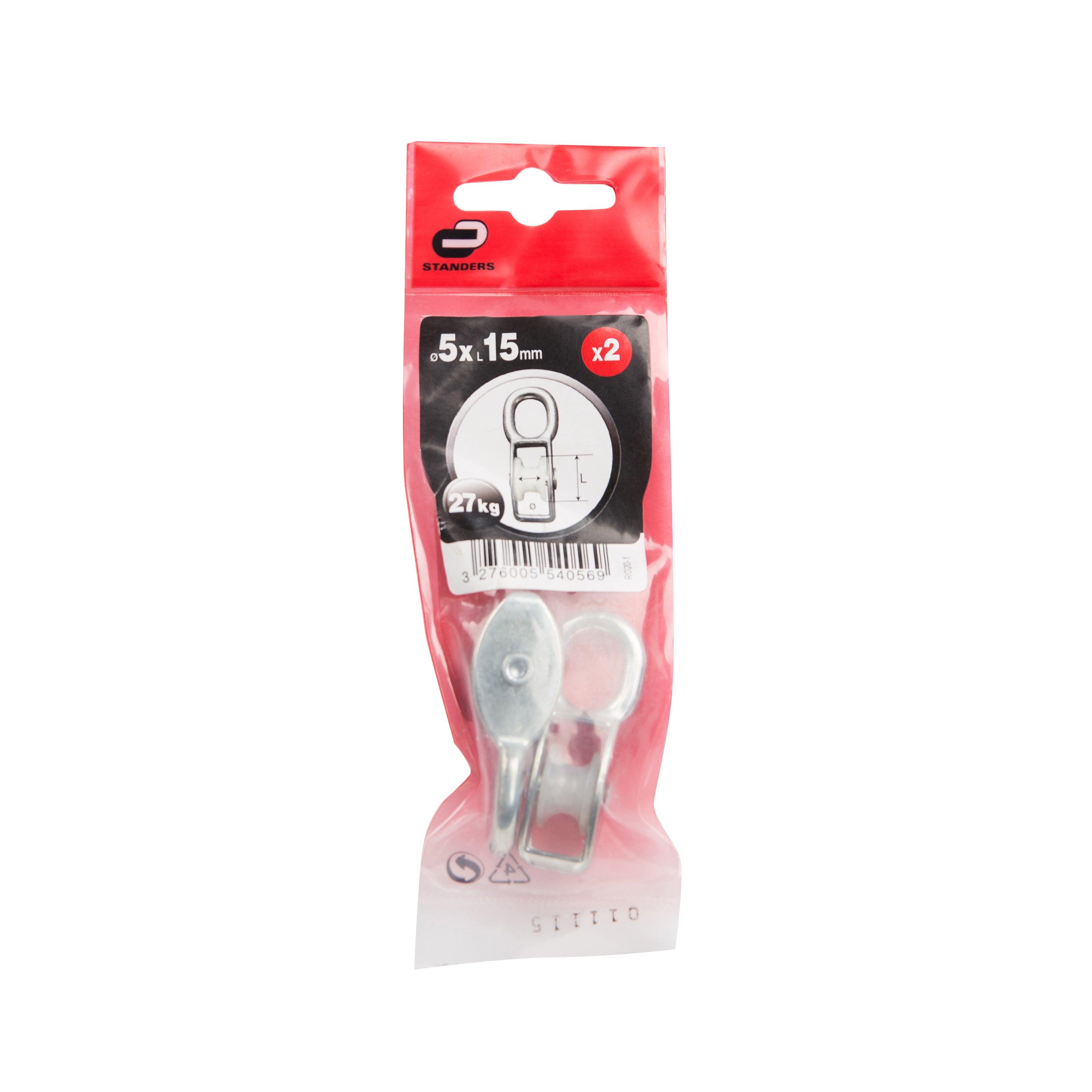 Puleggia con occhiello fisso  STANDERS ruota Ø 15 mm in nylon 27 kg - 4
