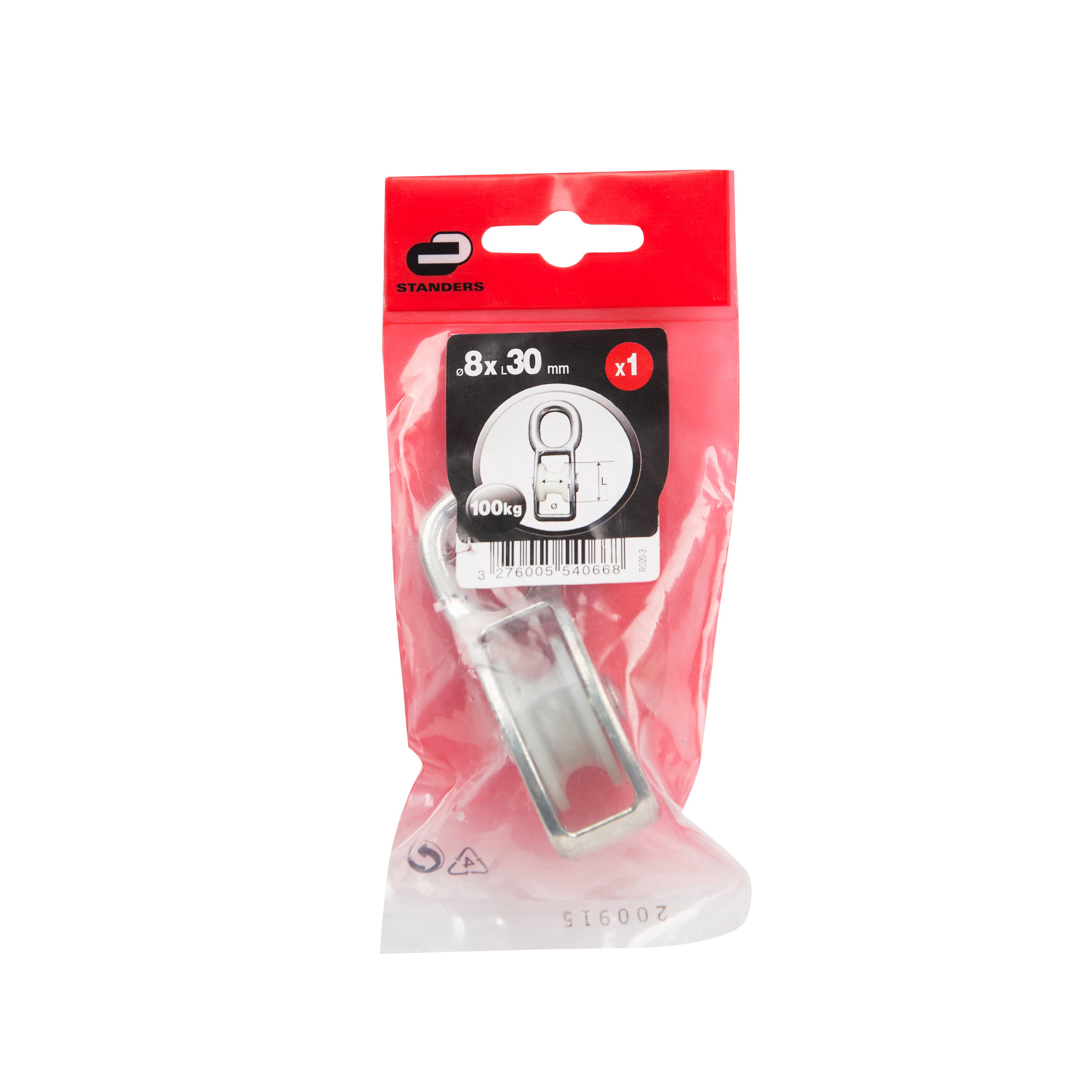 Puleggia con occhiello fisso  RO20-3X STANDERS ruota Ø 30 mm in nylon 100.0 kg - 3