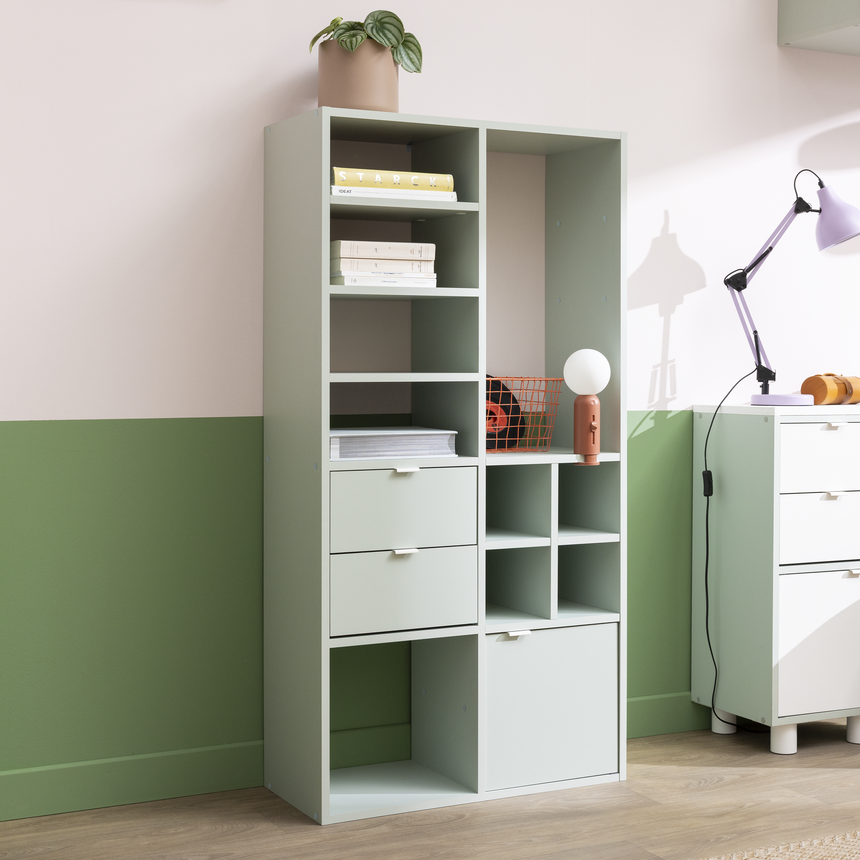Estante Kub 4x2 Spaceo 70X32X139CM verde - 8
