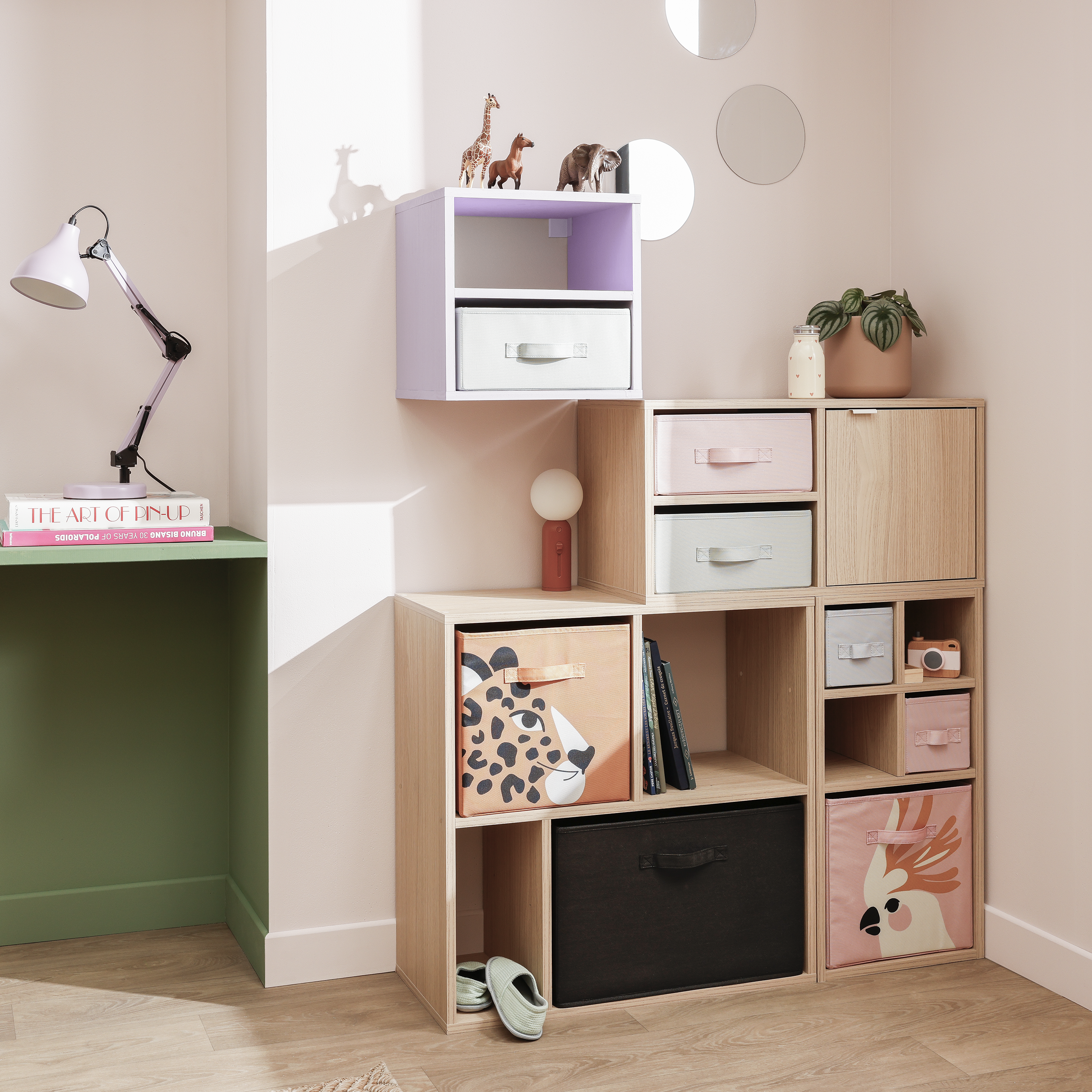 Panier SPACEO kub rose H.14 x l.31 x P.31 cm - 11