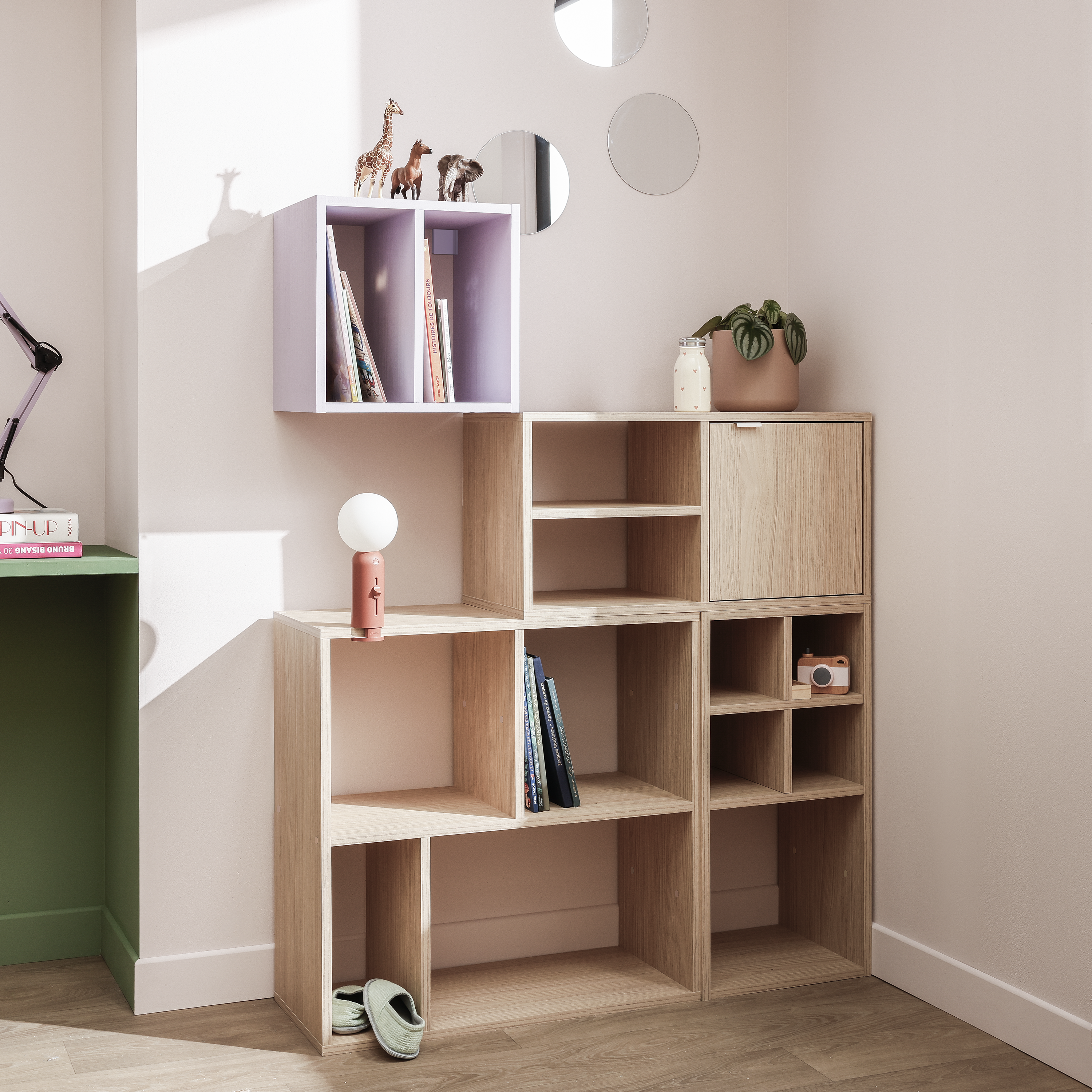 Estante Kub 2x2 Spaceo 70 x 32 x 71 cm carvalho - 10