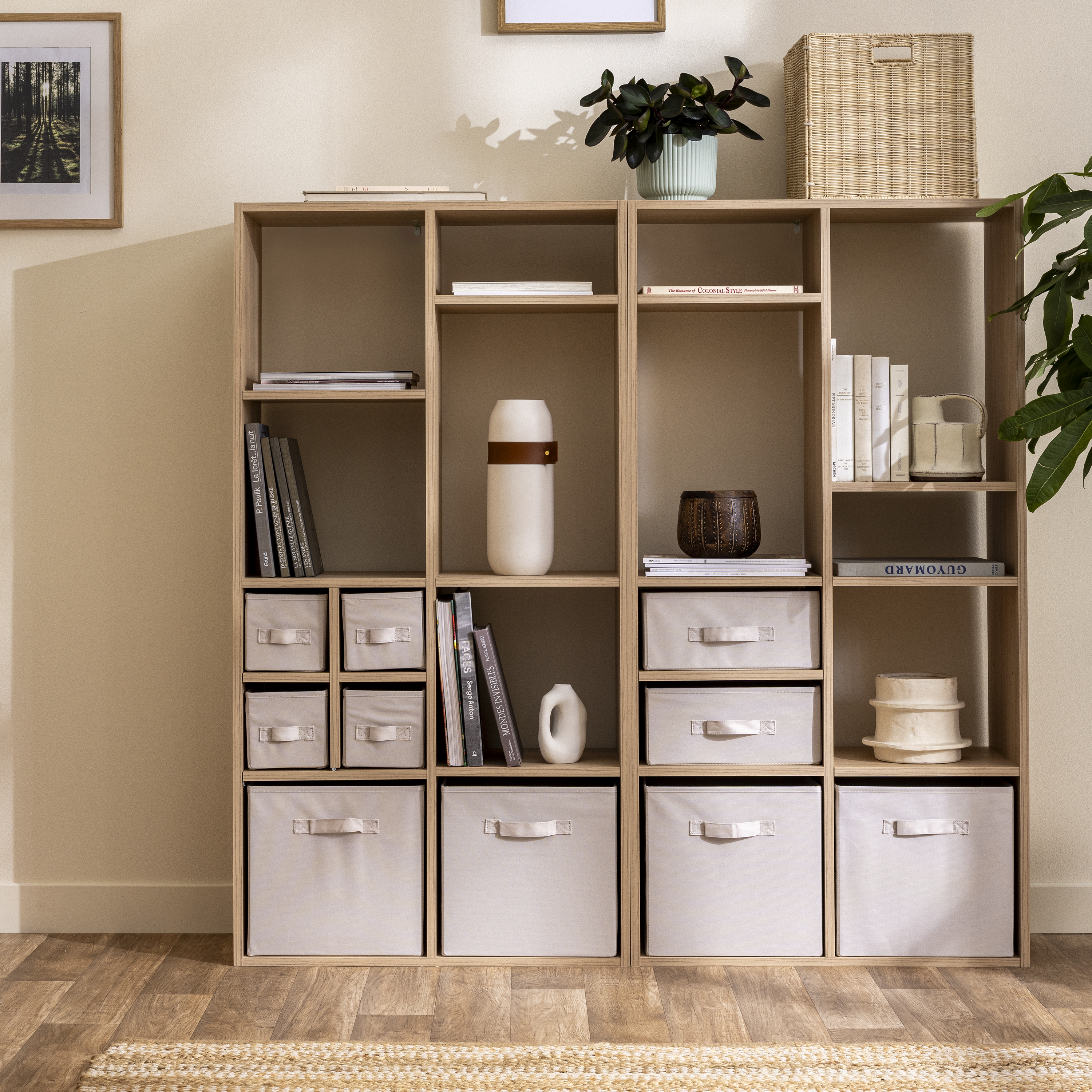 Panier SPACEO kub beige H.14 x l.31 x P.31 cm - 9