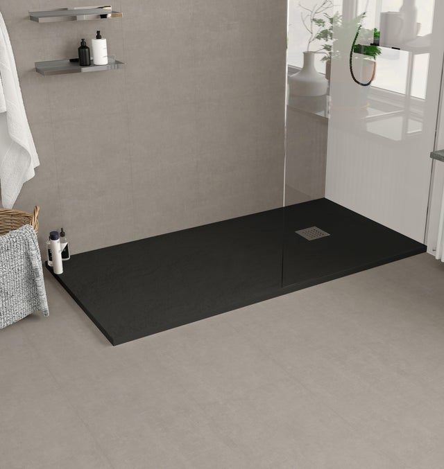 PLATO DE DUCHA RESINA RECTANGULAR NEGRO 80X200X3CM