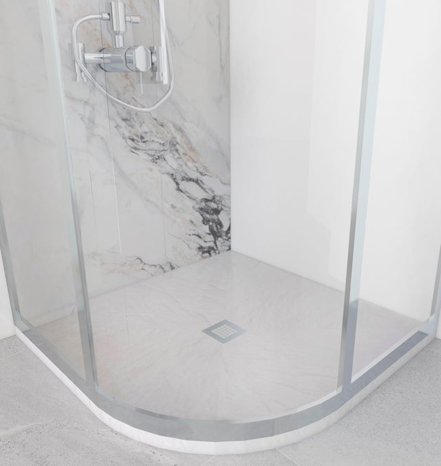 PLATO DE DUCHA SEMICIRCULAR BLANCO 90X90CM