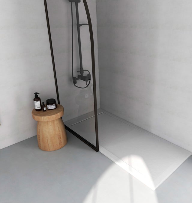 PLATO DE DUCHA RESINA VALVULA OCULTA RECTANGULAR BLANCO 70X180X3CM