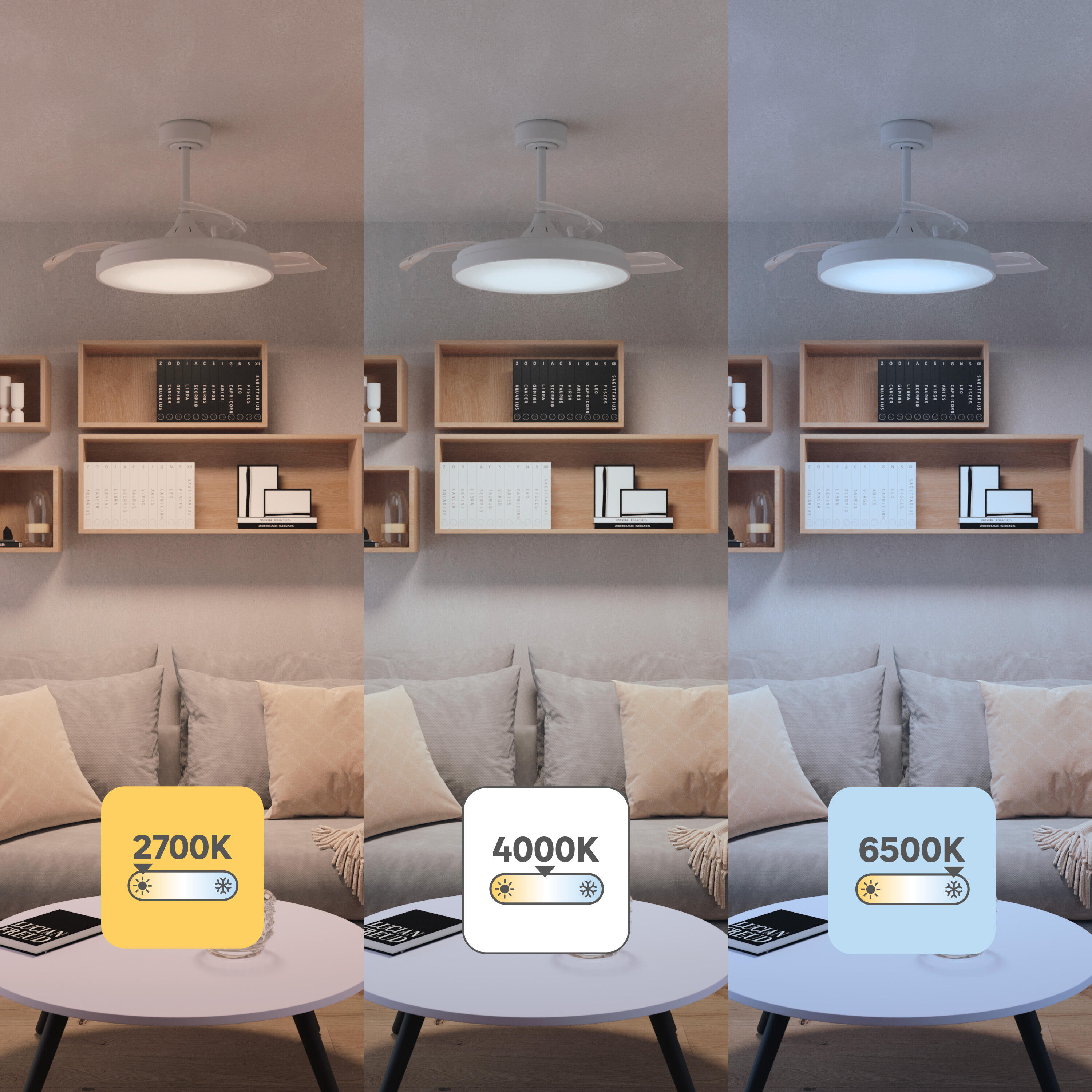 Ventilateur de plafond LED, Torrent M, 106 cm, INSPIRE, blanc - 6