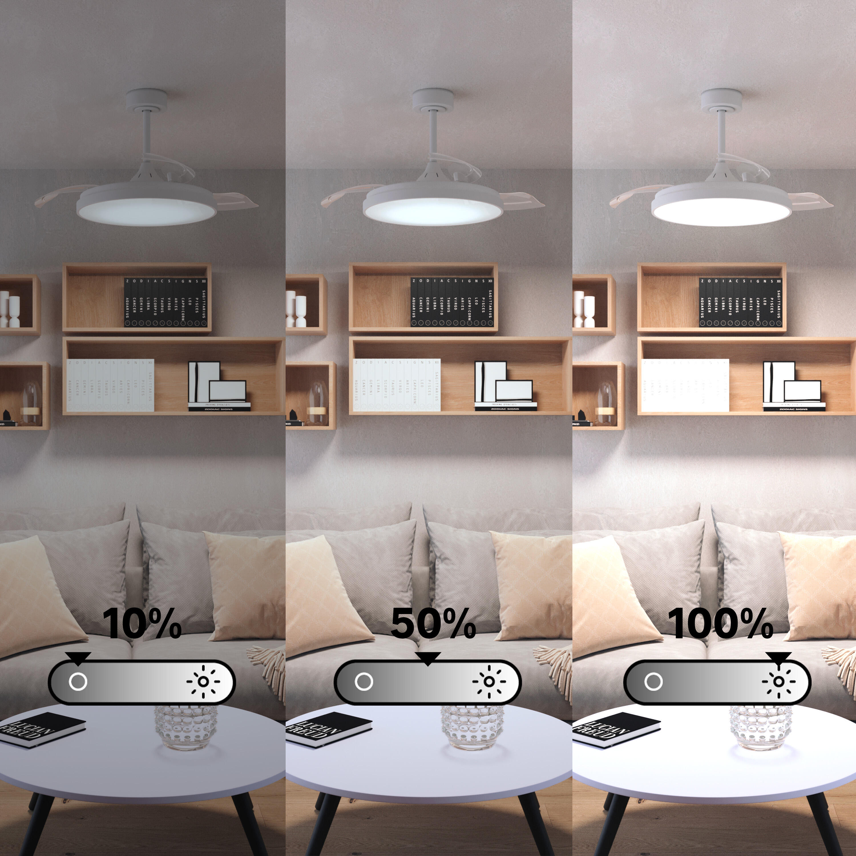 Ventilateur de plafond LED, Torrent M, 106 cm, INSPIRE, blanc - 5