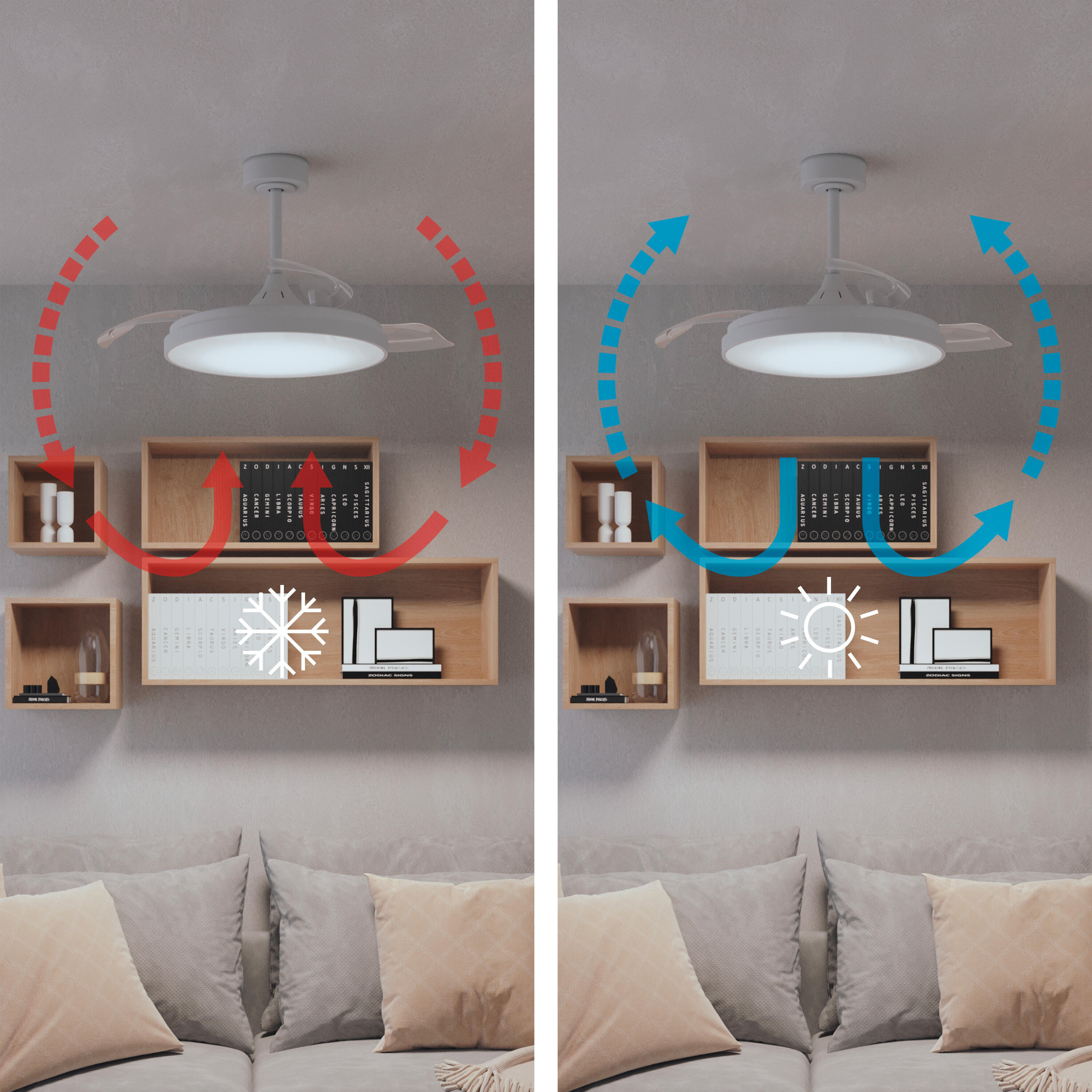 Ventilateur de plafond LED, Torrent M, 106 cm, INSPIRE, blanc - 8