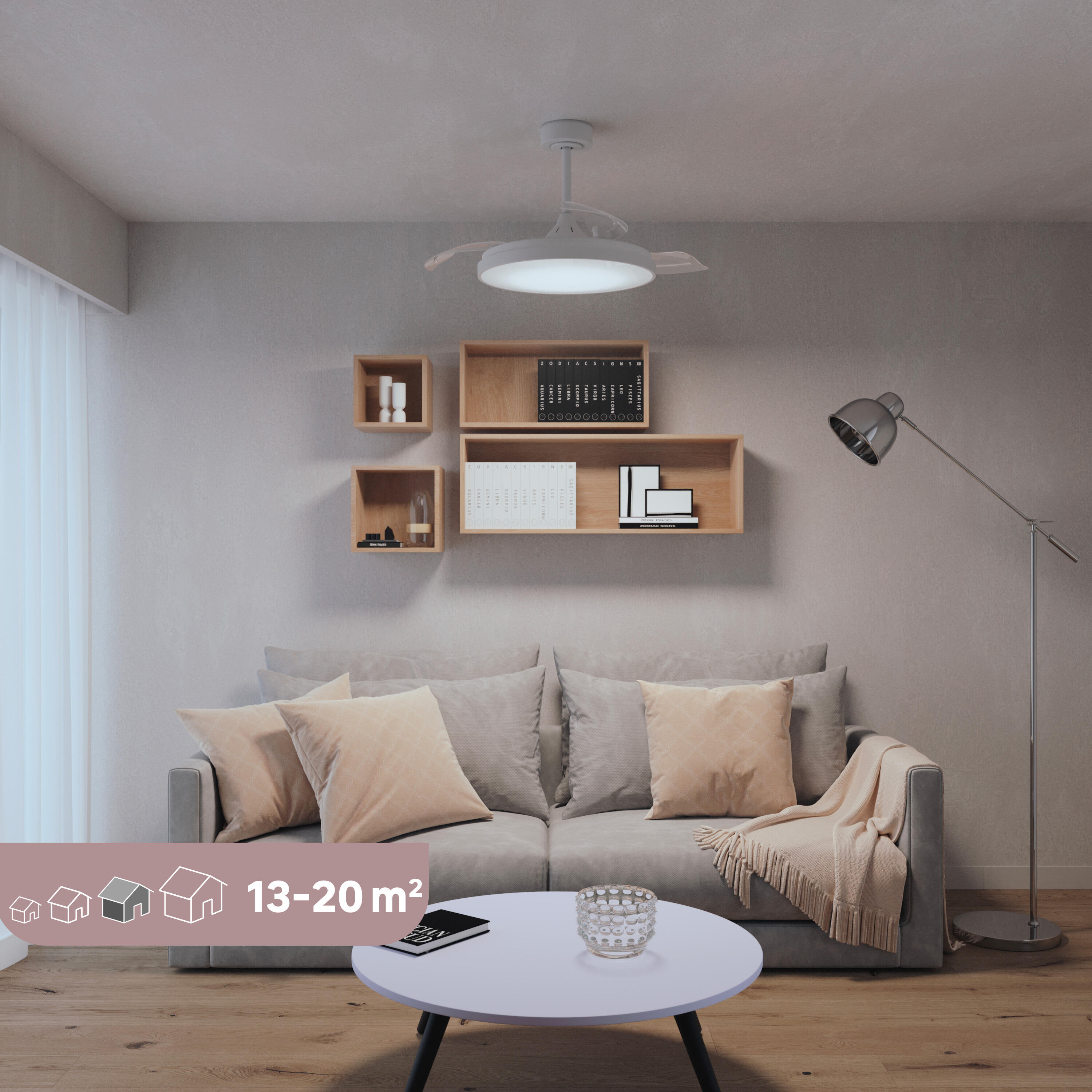 Ventilateur de plafond LED, Torrent M, 106 cm, INSPIRE, blanc - 3