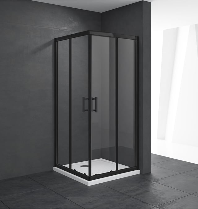 MAMPARA DE DUCHA CUADRADA CORREDERA LEXIE 80X80CM NEGRO