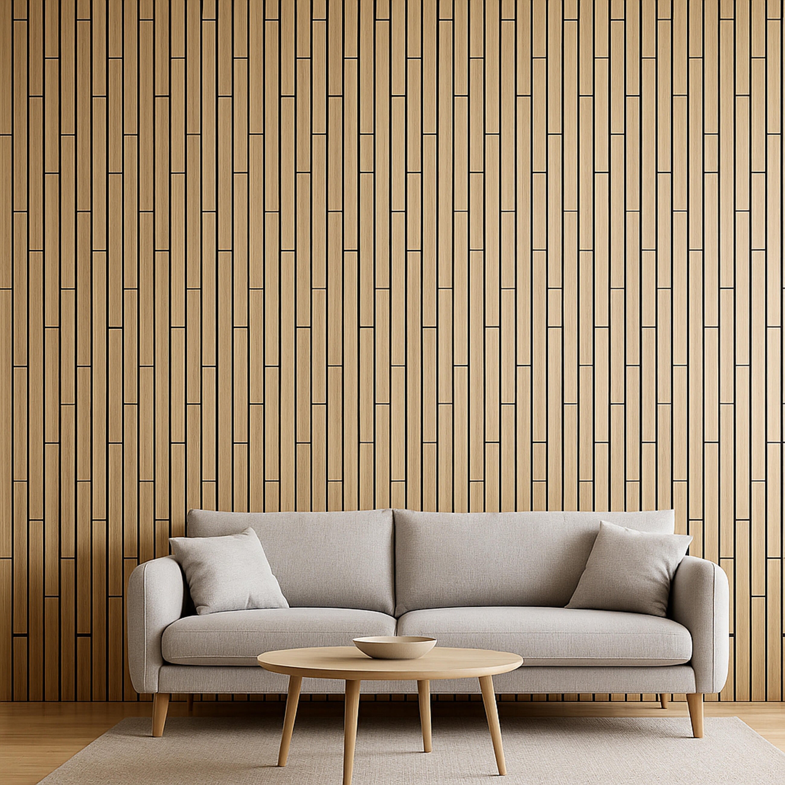 Panele ścienne 3D lamel na czarnym filcu 270x30 cm MultiCut Dąb Storsund - 2