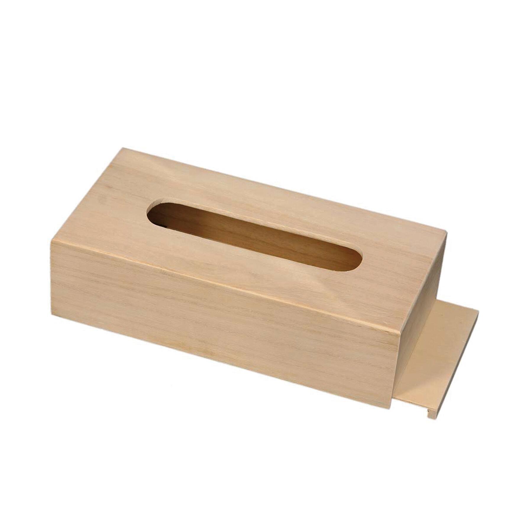 Pacific Soul Porta Fazzoletti In Legno Stile Vintage – Con Motivo Di Ancora, Rivestito In Ecopelle, Dimensioni 25,7x14,6x9,5 Cm