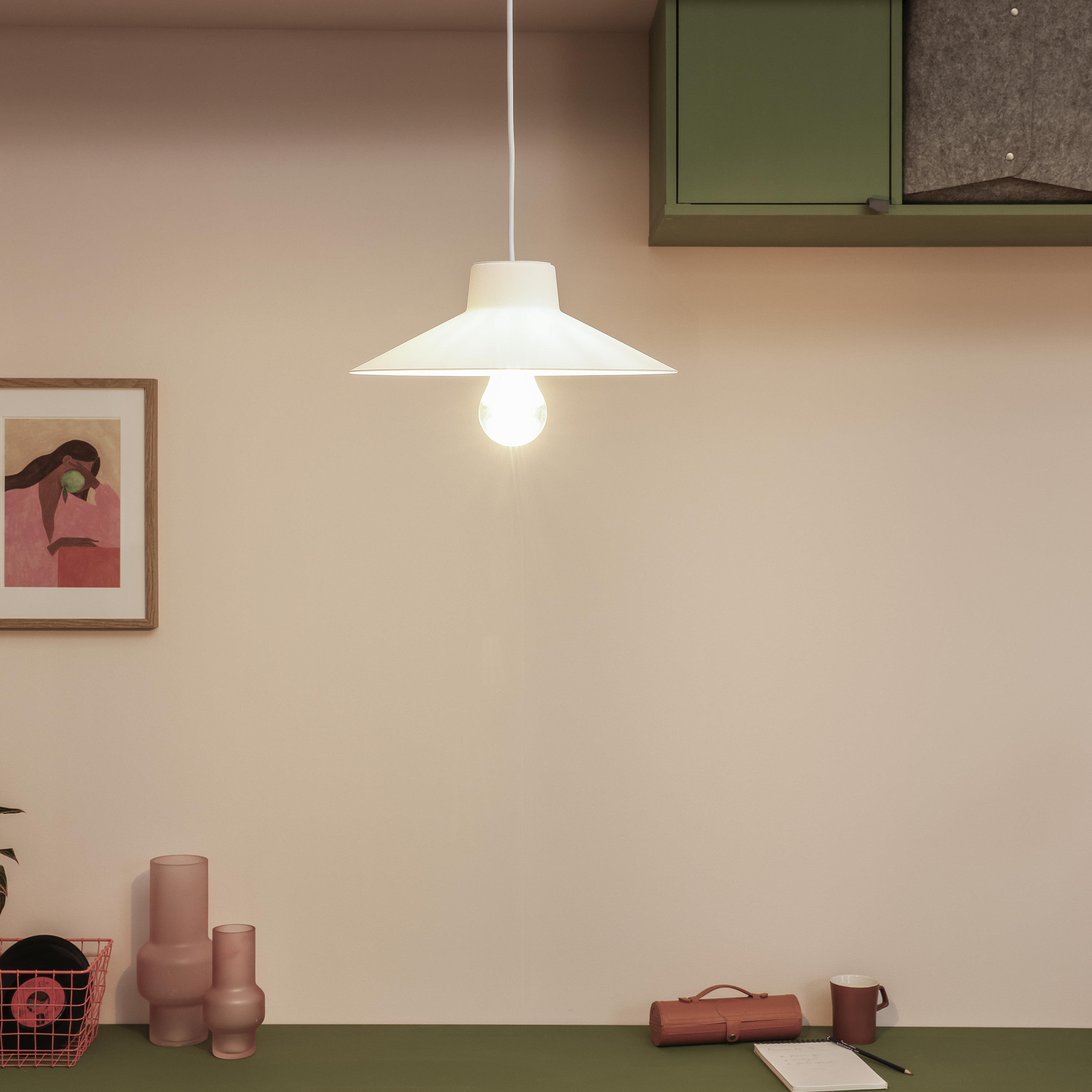 Suspension Lubica polypropylène, blanc, Diam.32 cm INSPIRE, E27 - 4