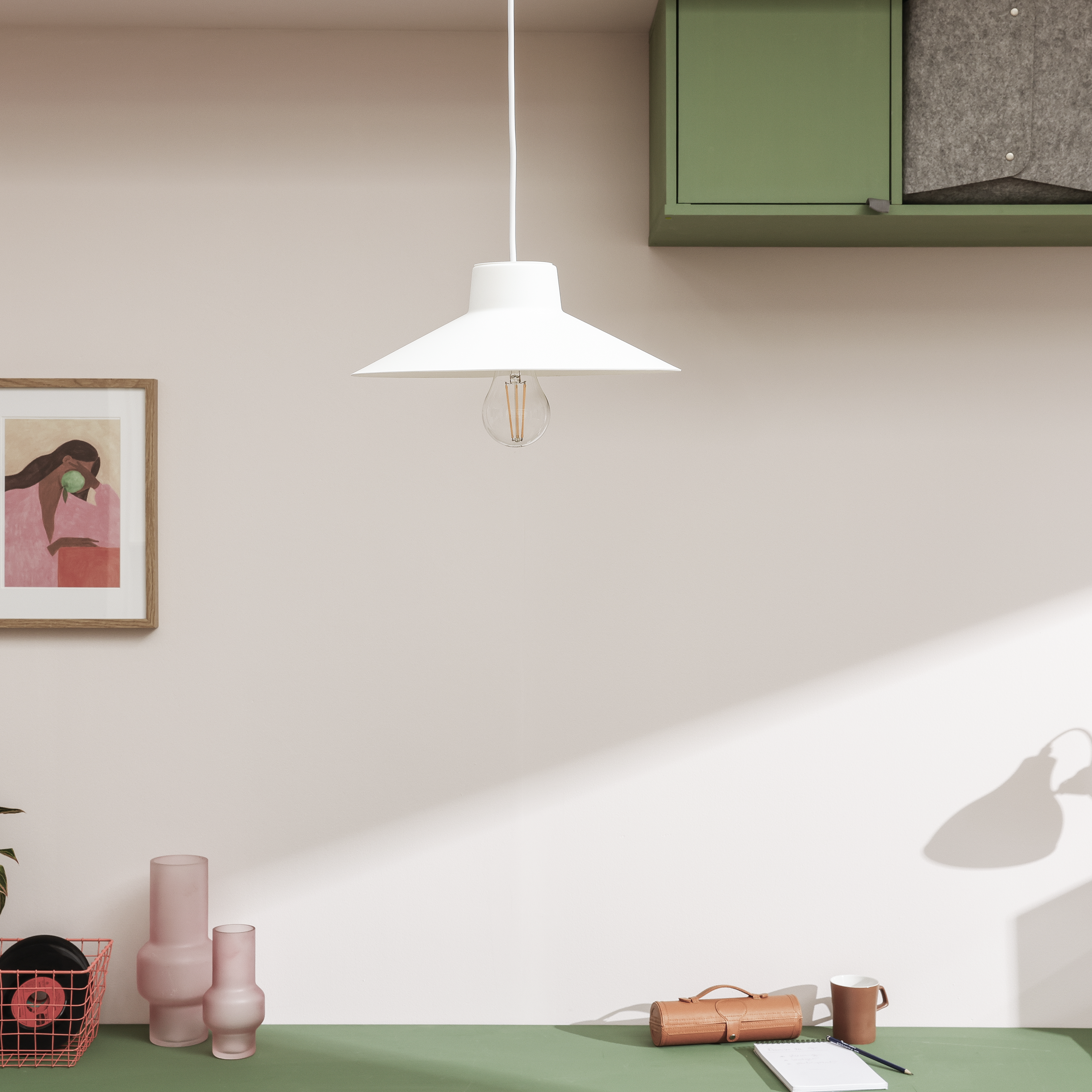 Suspension Lubica polypropylène, blanc, Diam.32 cm INSPIRE, E27 - 3