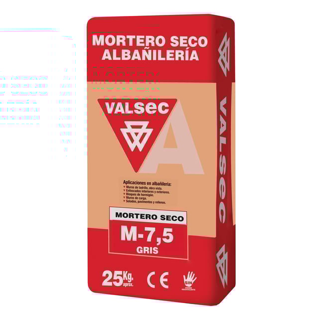 MORTERO SECO GRIS M7,5 VALSEC 25KG