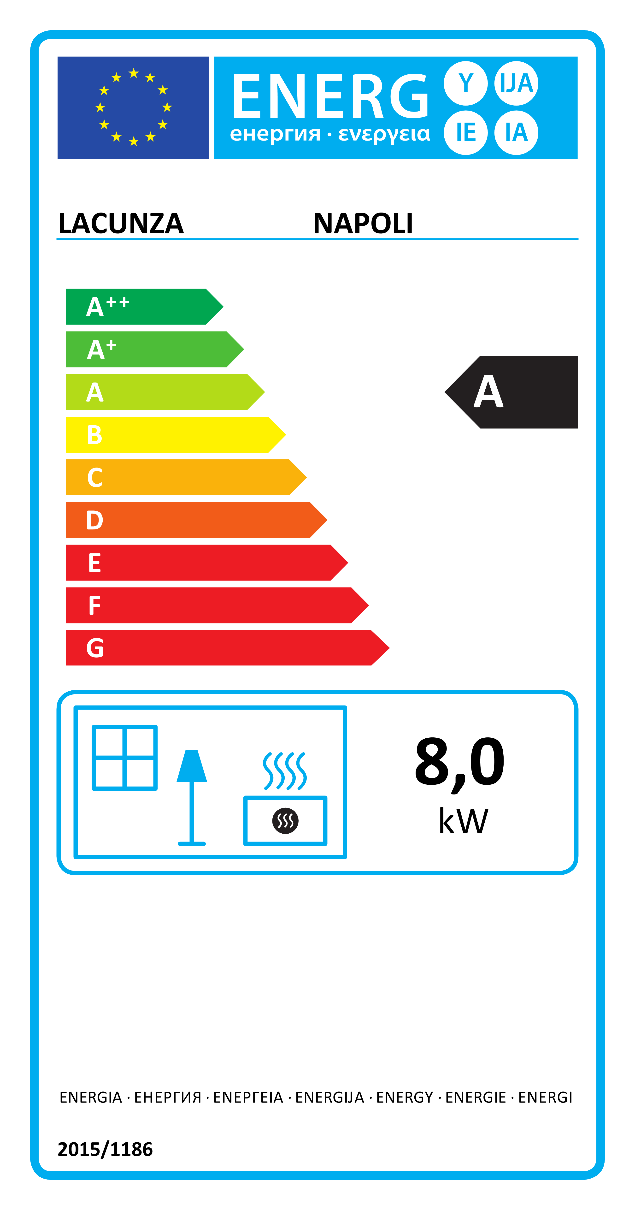 ESTUFA DE LEÑA LACUNZA NAPOLI 8KW - 9