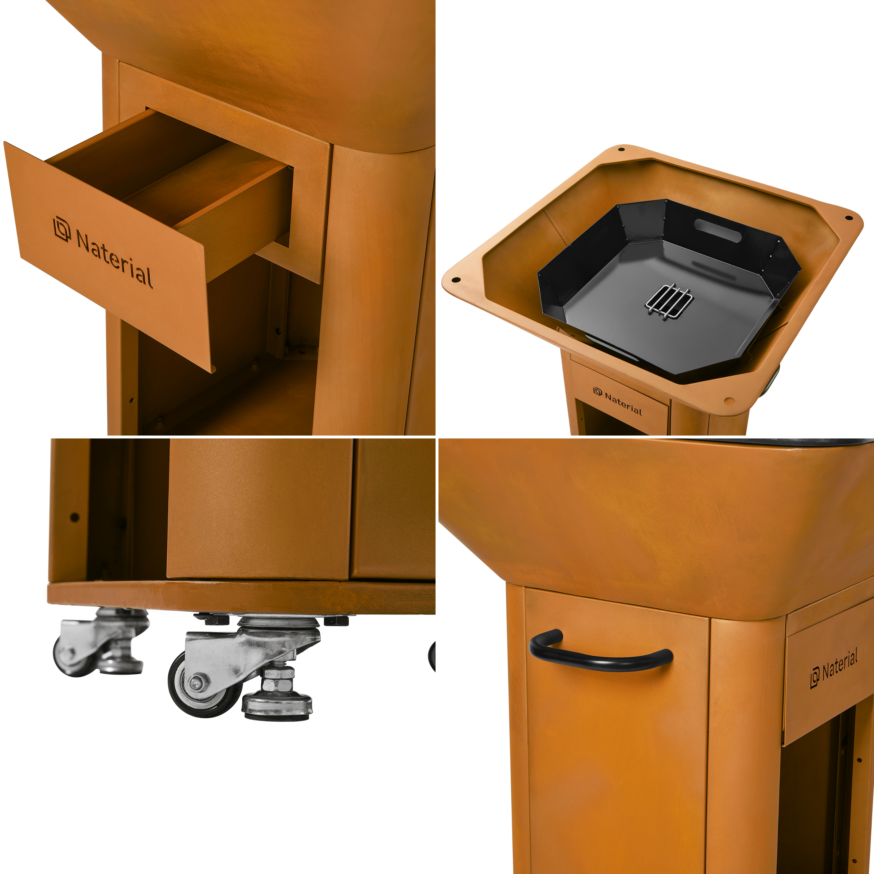 Barbecue a carbonella o legna a legno NATERIAL P 81 x L 81 x H 92.5 - 3