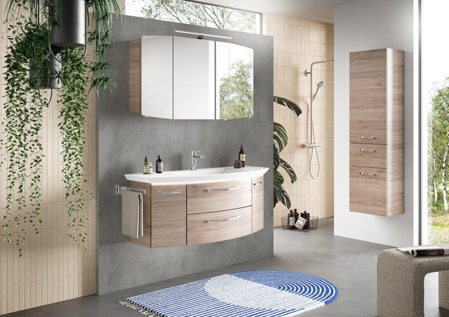Mobile da bagno sospeso Cassca di Pelipal L 119 x H 48 x P 46.2 cm rovere sanremo, 2 cassetti 2 ante