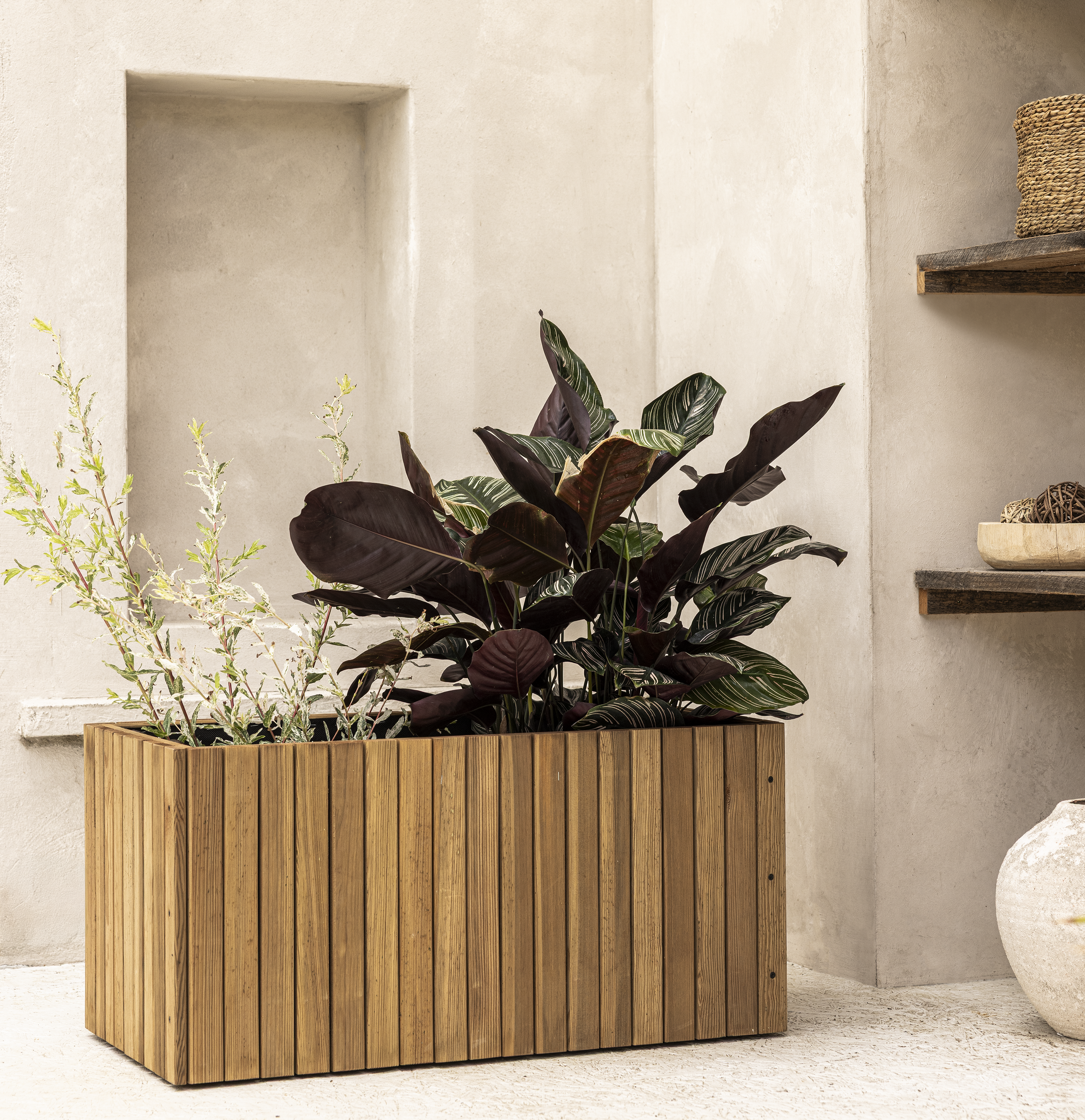 	
Vaso de madeira retangular 80x40 cm Naterial - 4