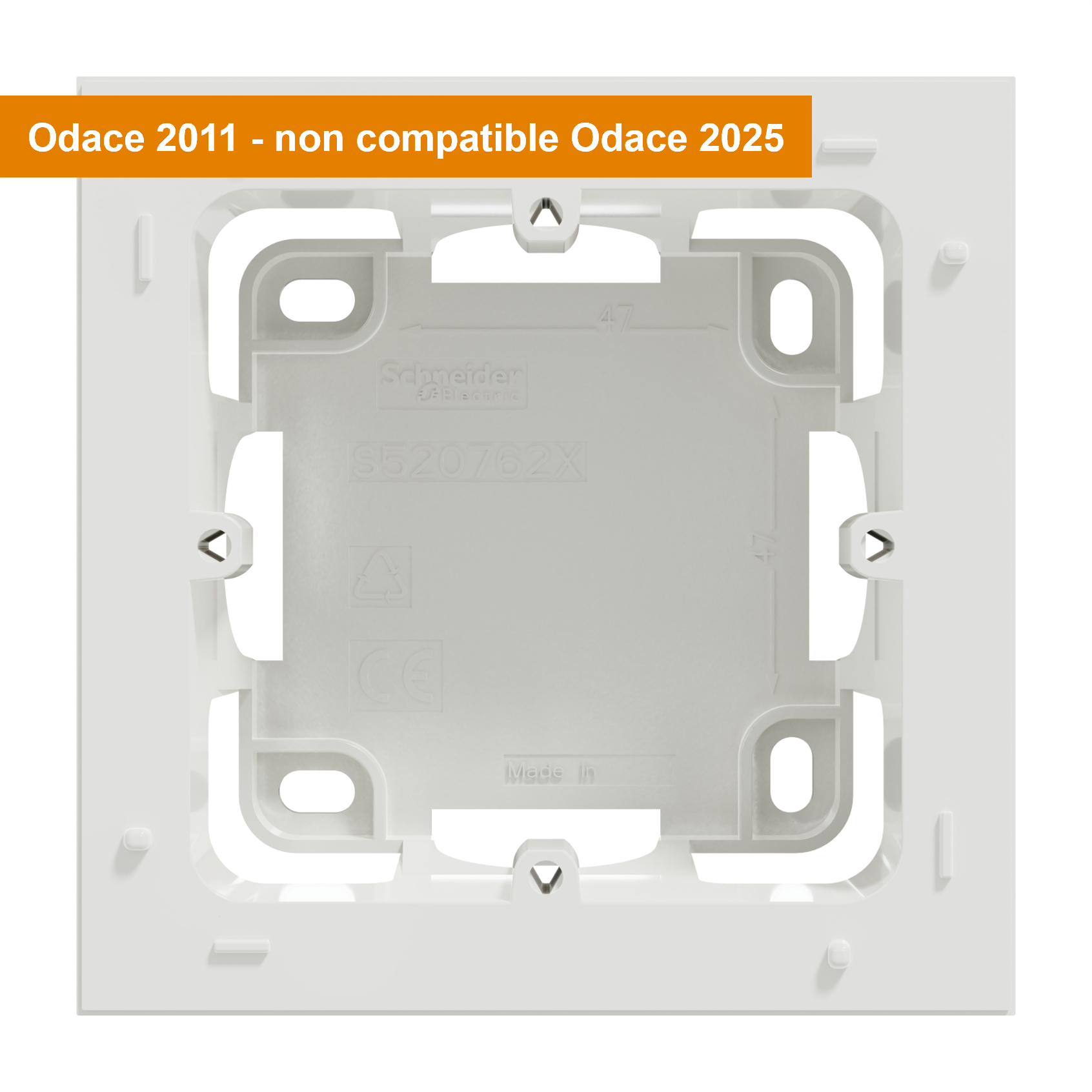 Cadre 1 poste blanc Odace - SCHNEIDER - 2