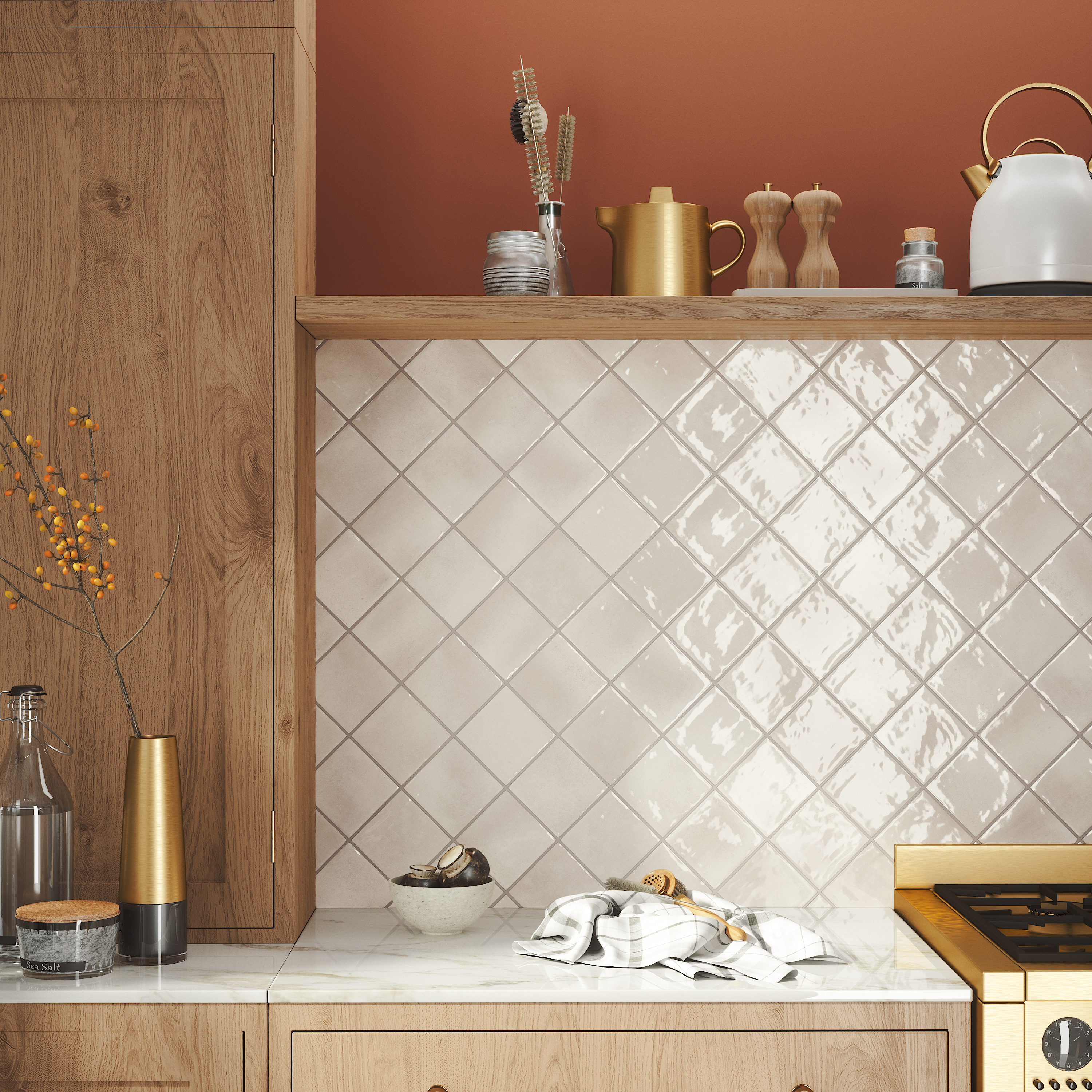 Carrelage mur intérieur effet zellige beige Bricklane l.10 x L.10 cm ARTENS - 2