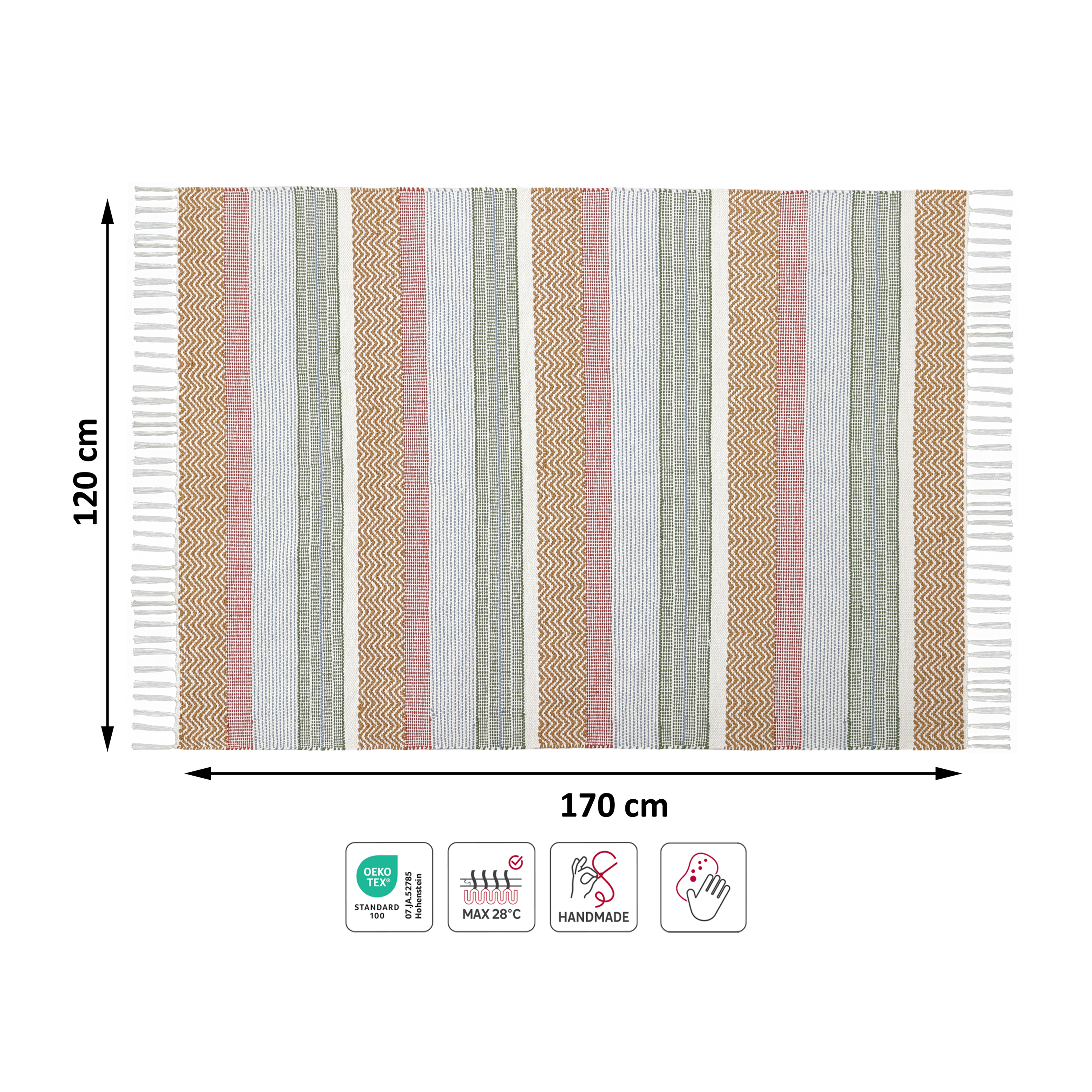 Tapete geométrico Playa 120x170cm multicor Inspire - 6