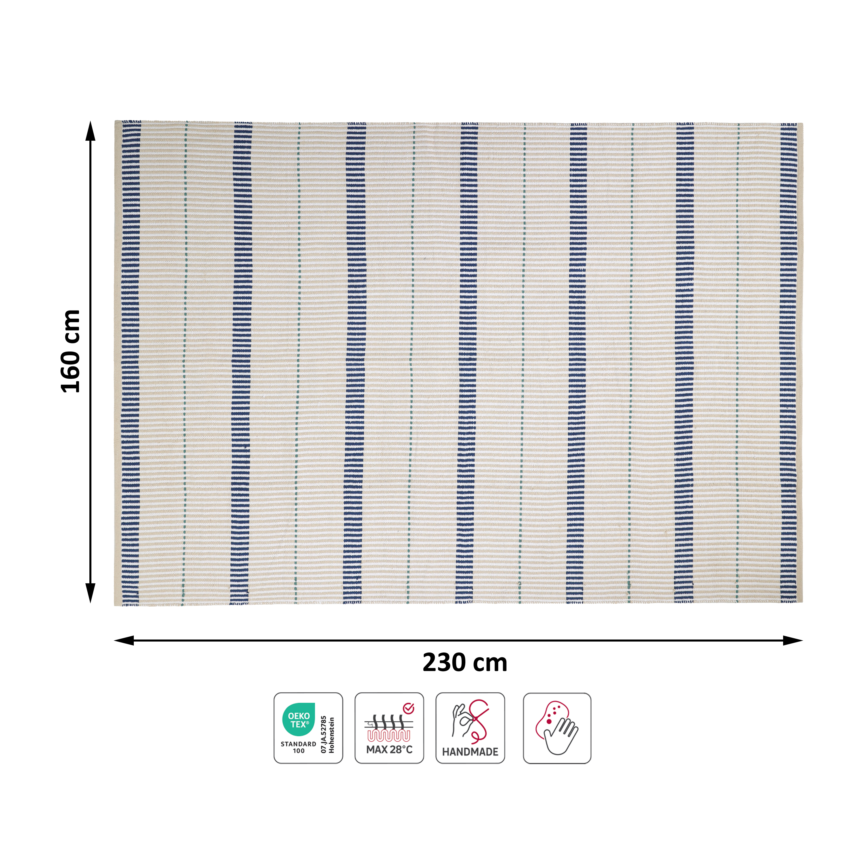Tapete geométrico Gridea 160x230cm bege Inspire - 6