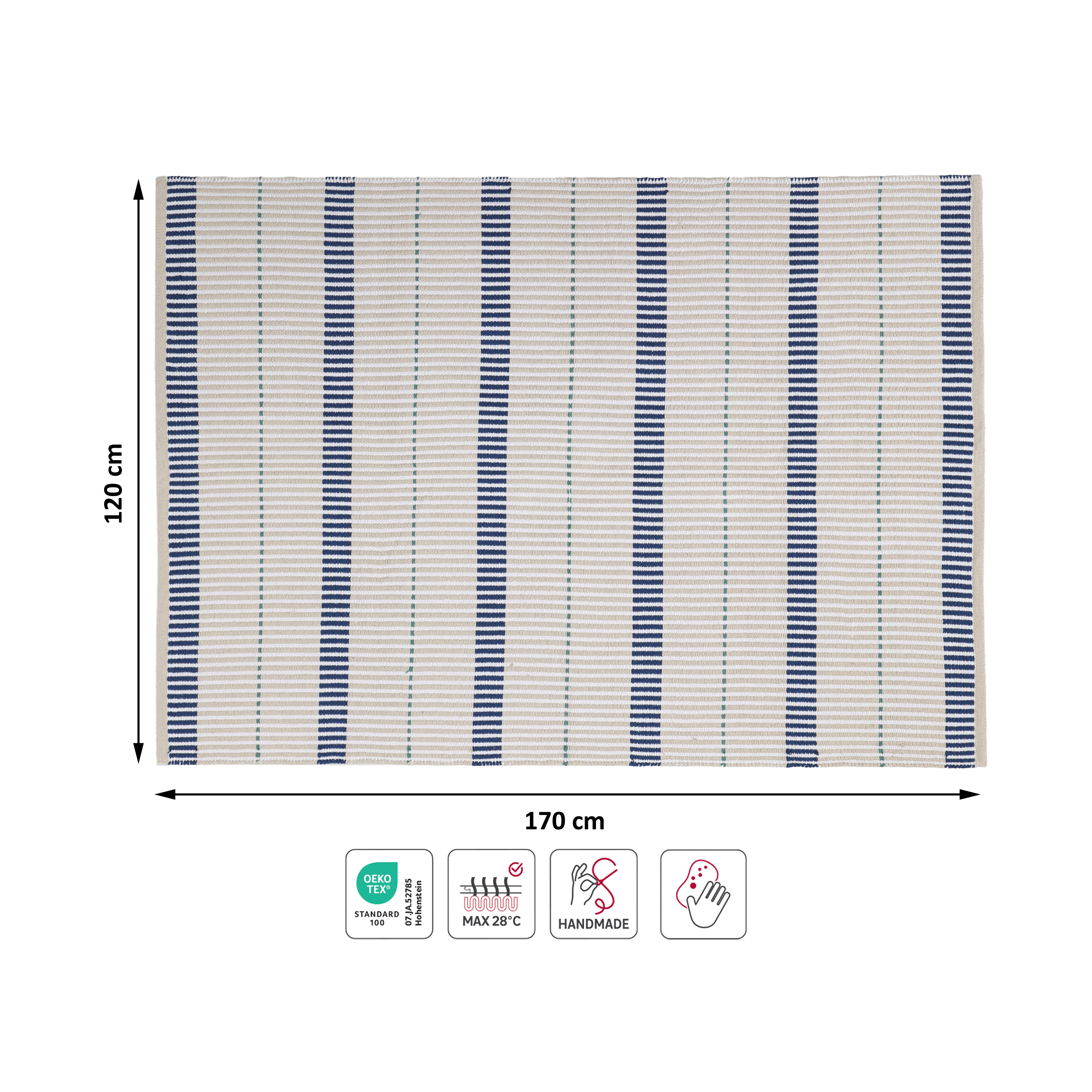 Tapete geométrico Gridea 120x170cm bege Inspire - 6