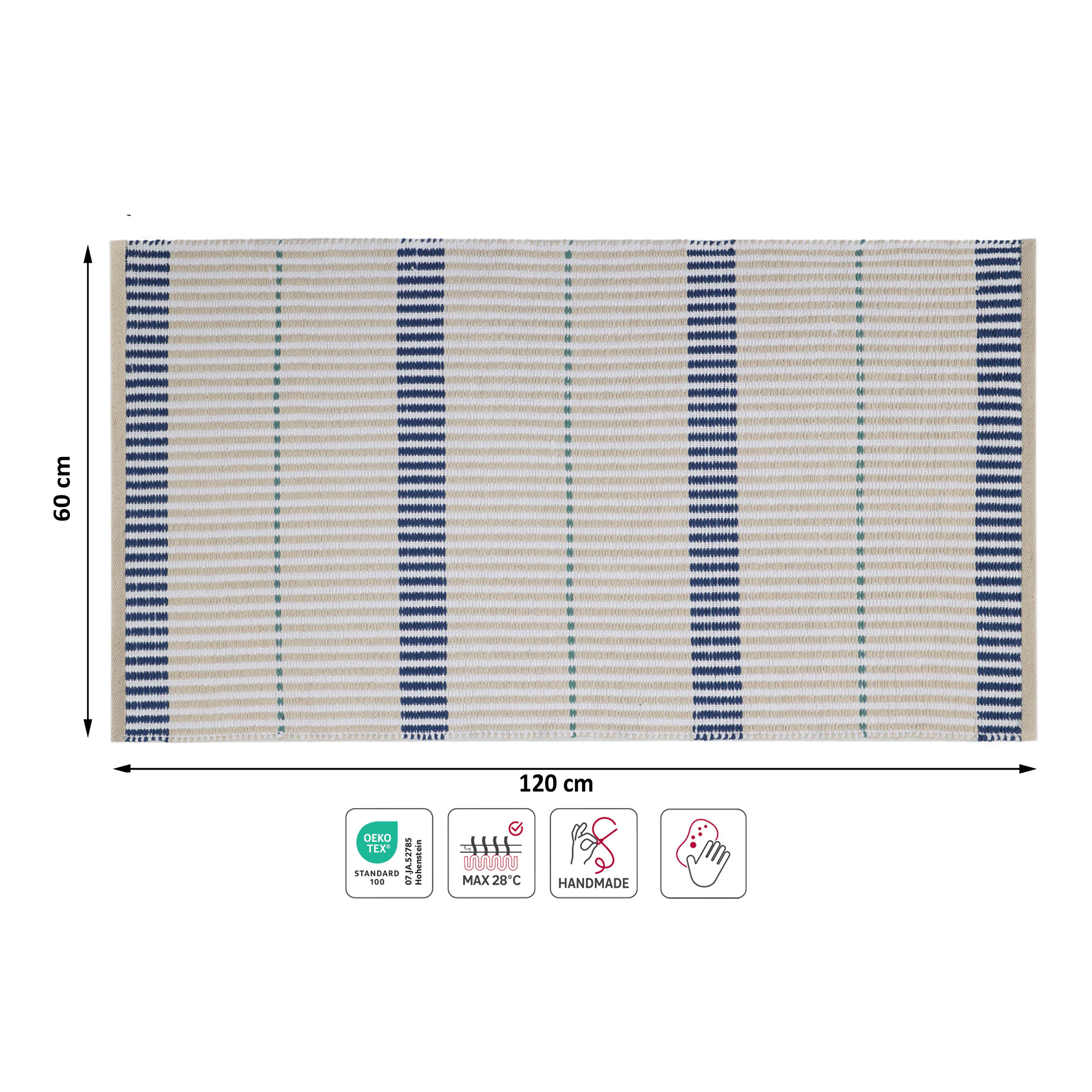 Tapete geométrico Gridea 60x120cm bege Inspire - 6