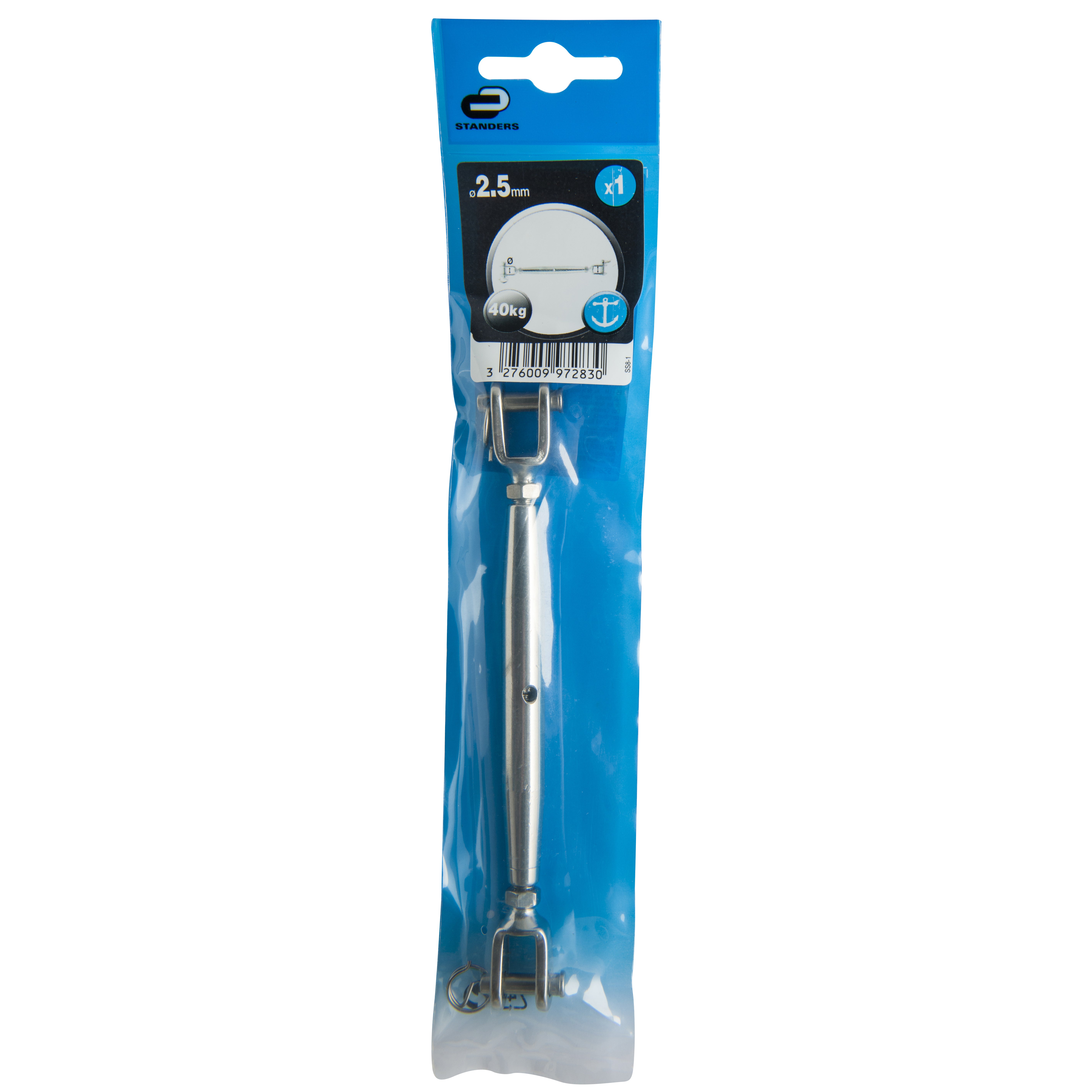 Tenditore per cavo forcella/forcella STANDERS in inox zincato  Ø 2.5 mm 40 kg - 3