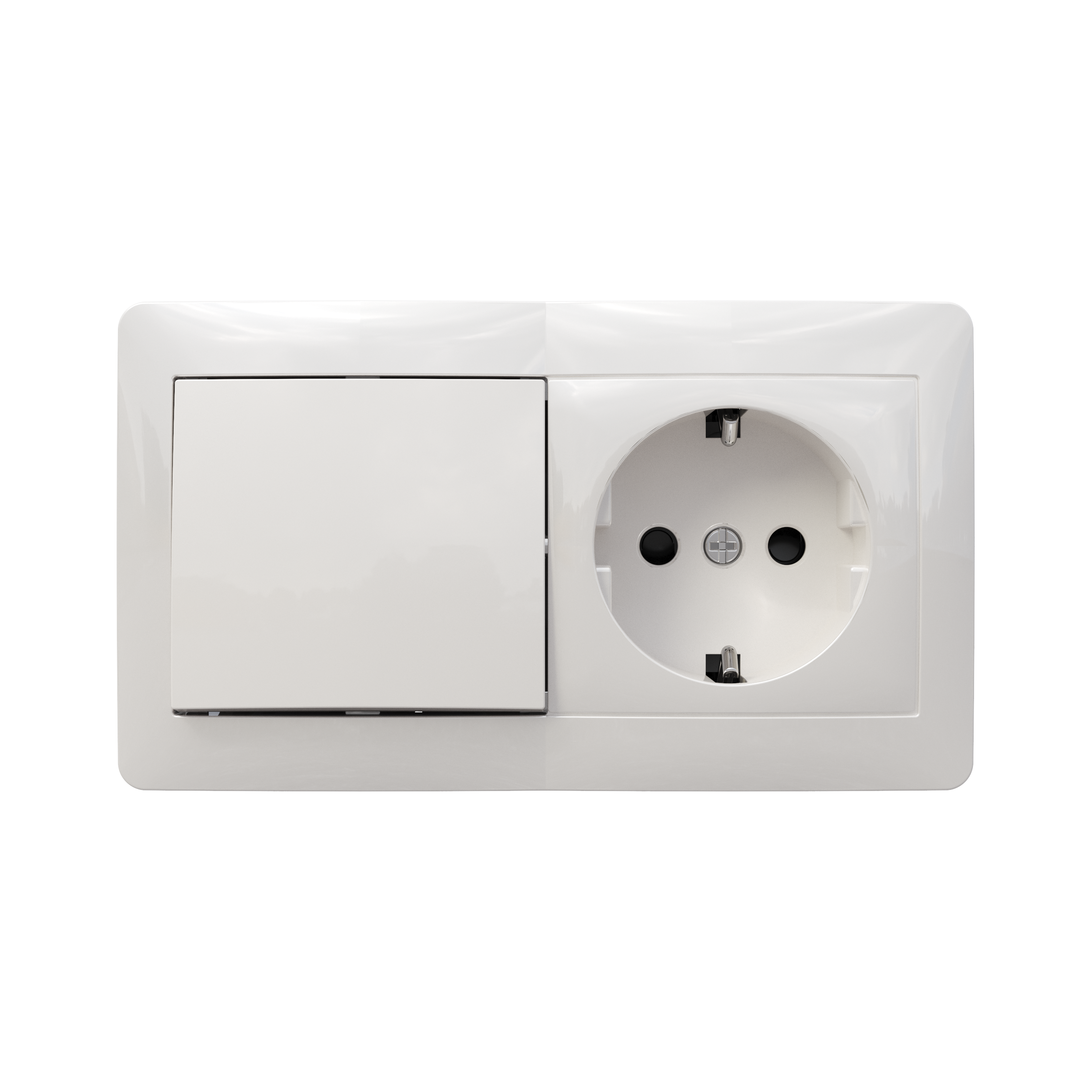 SCHUKO + CONMUTADOR SUPERFICIE BLANCO - 2