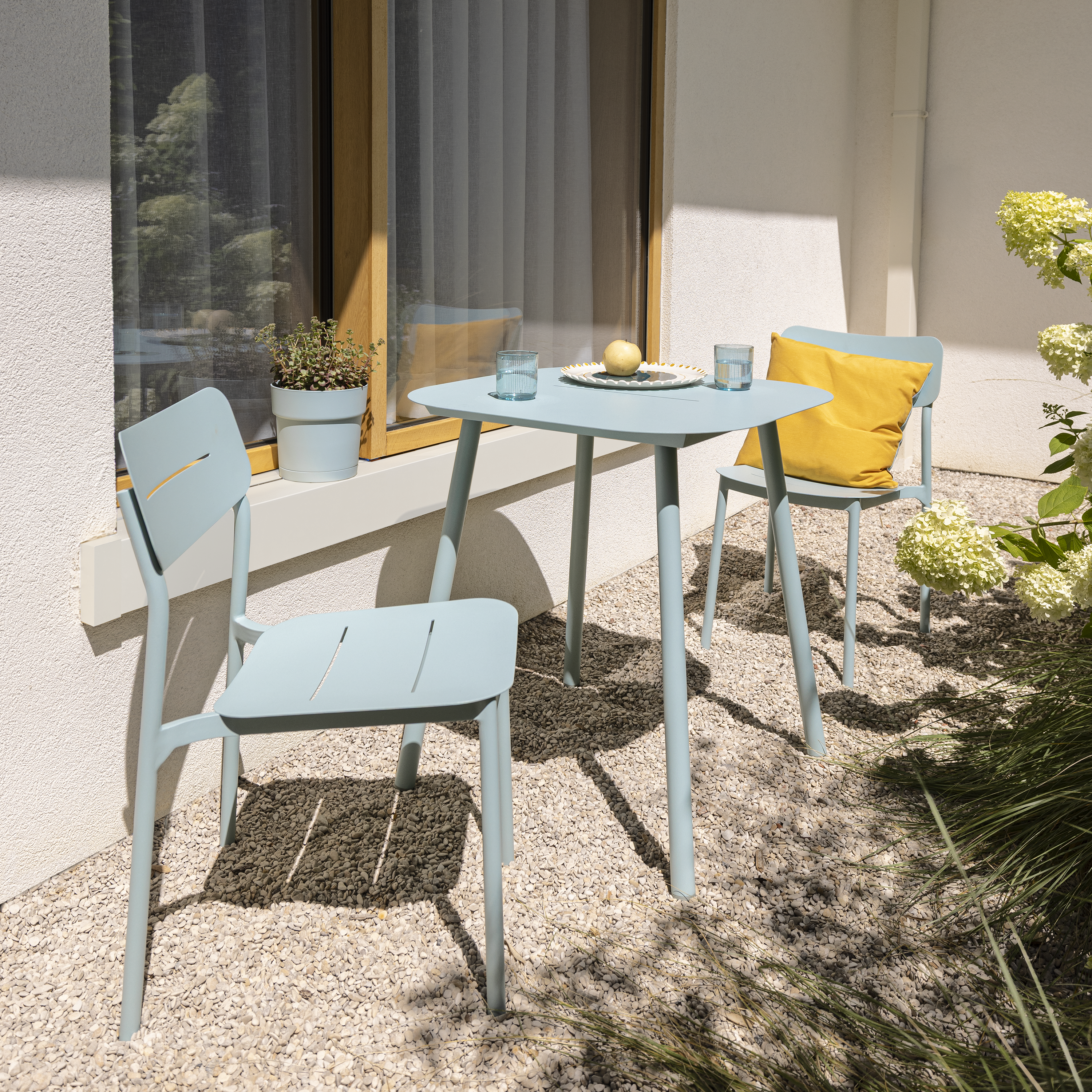 Chaise de jardin NATERIAL Anafi en aluminium bleu céladon - 13
