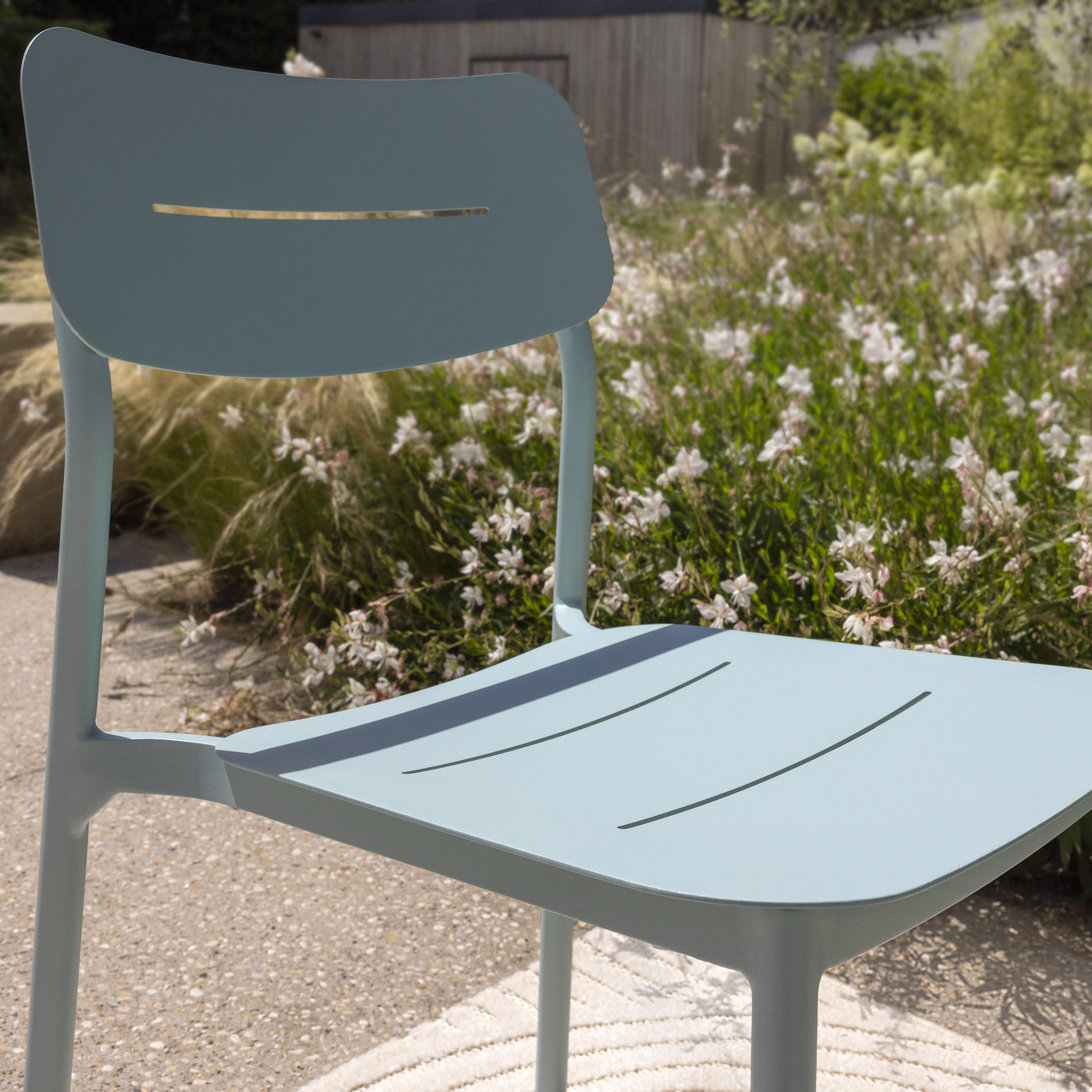 Chaise de jardin NATERIAL Anafi en aluminium bleu céladon - 12