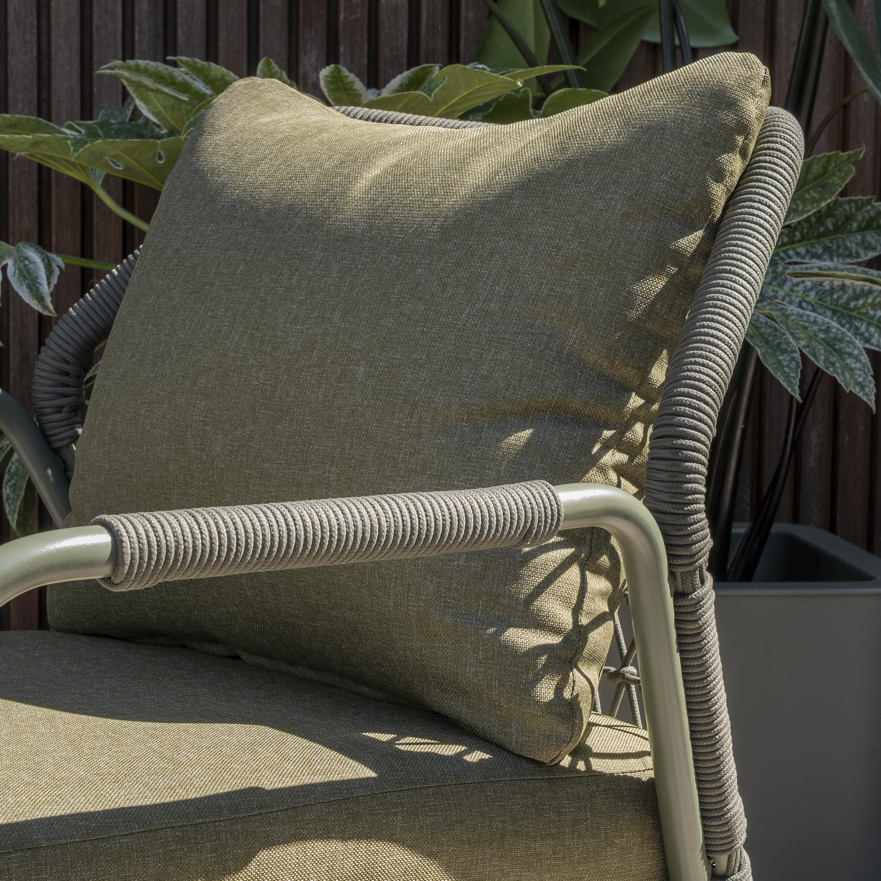 Salon bas de jardin NATERIAL Andros en aluminium/corde vert, 2 personnes - 9