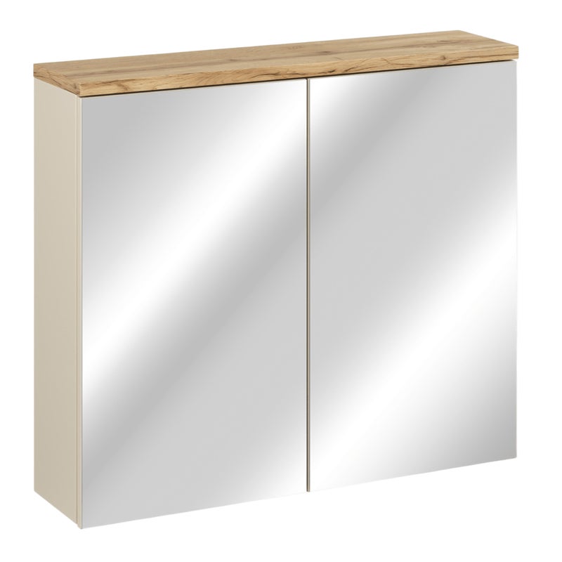 Szafka łazienkowa wisząca z lustrem Bali 80/70/20 cm dąb Kaszmir