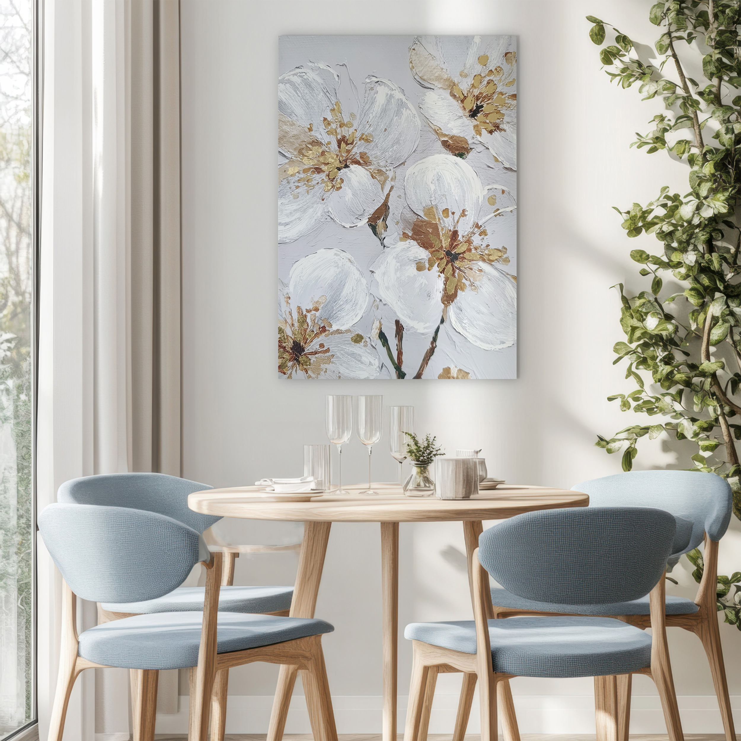 Obraz ręcznie malowany Kwiaty Petal Glow 70 x 100 cm - 3