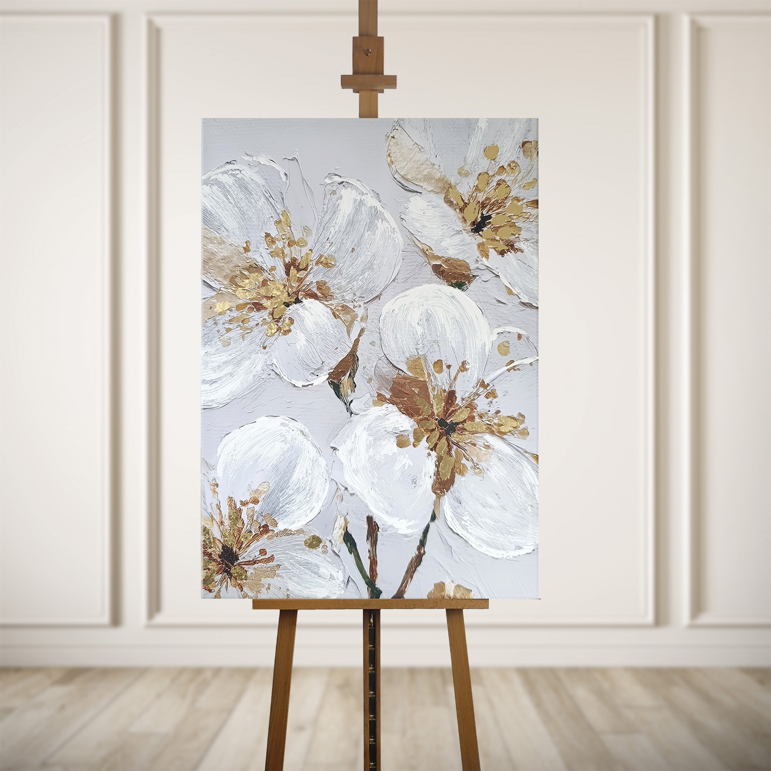 Obraz ręcznie malowany Kwiaty Petal Glow 70 x 100 cm - 2
