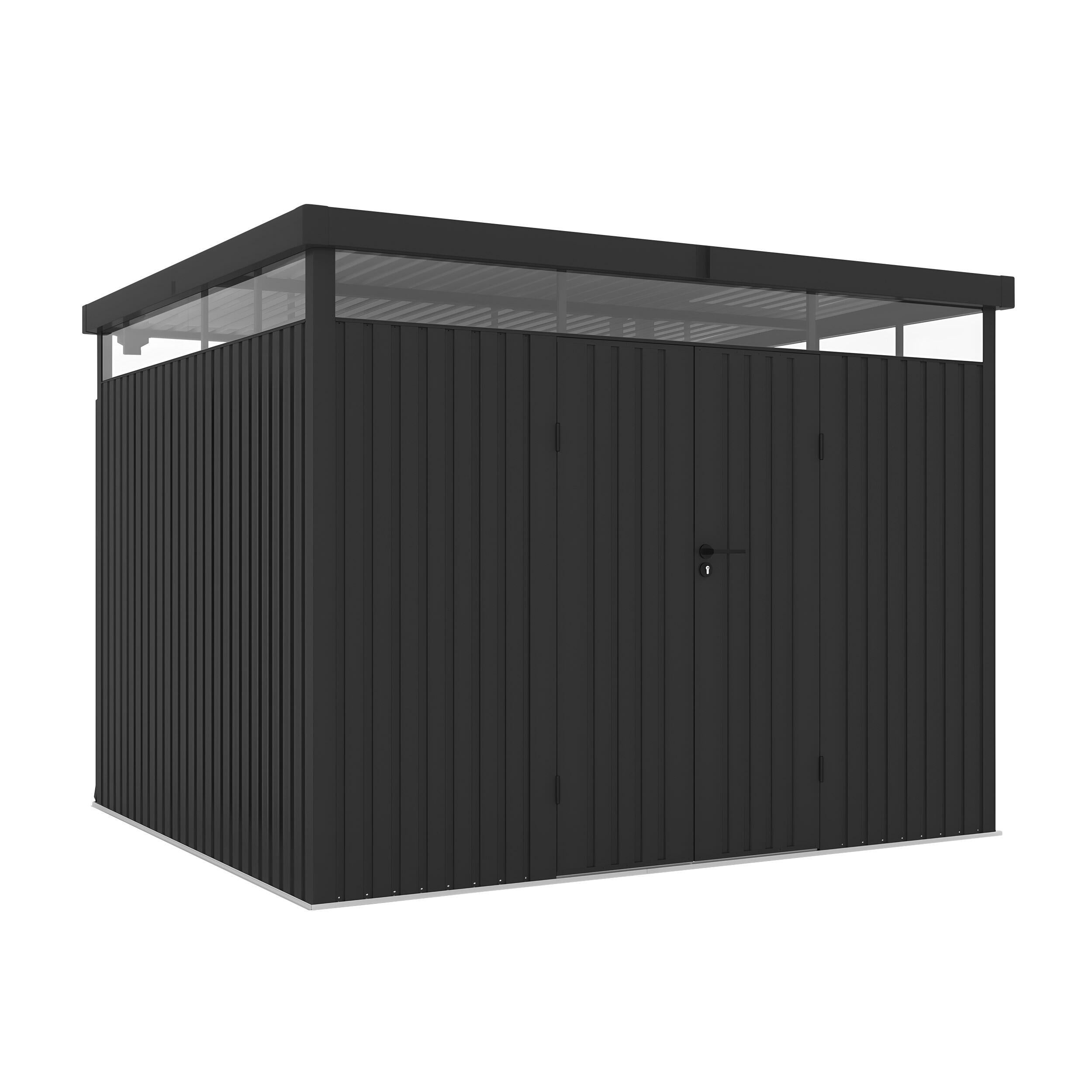 caseta de metal lumen de 297x218x258 cm y 766 m2 con 04 mm espesor y doble puerta abatible hoggar