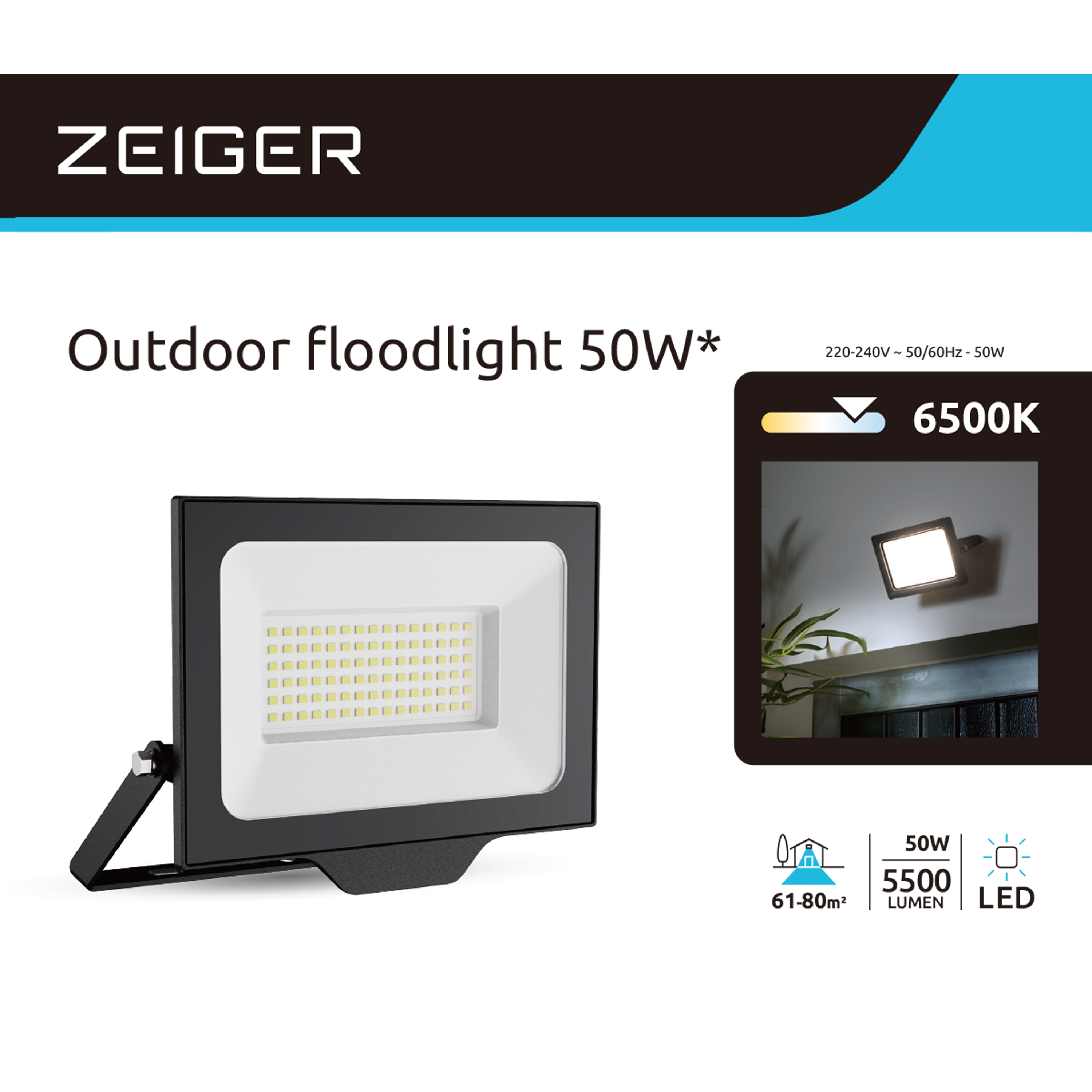 PROYECTOR LED 50W LUZ FRÍA - 7