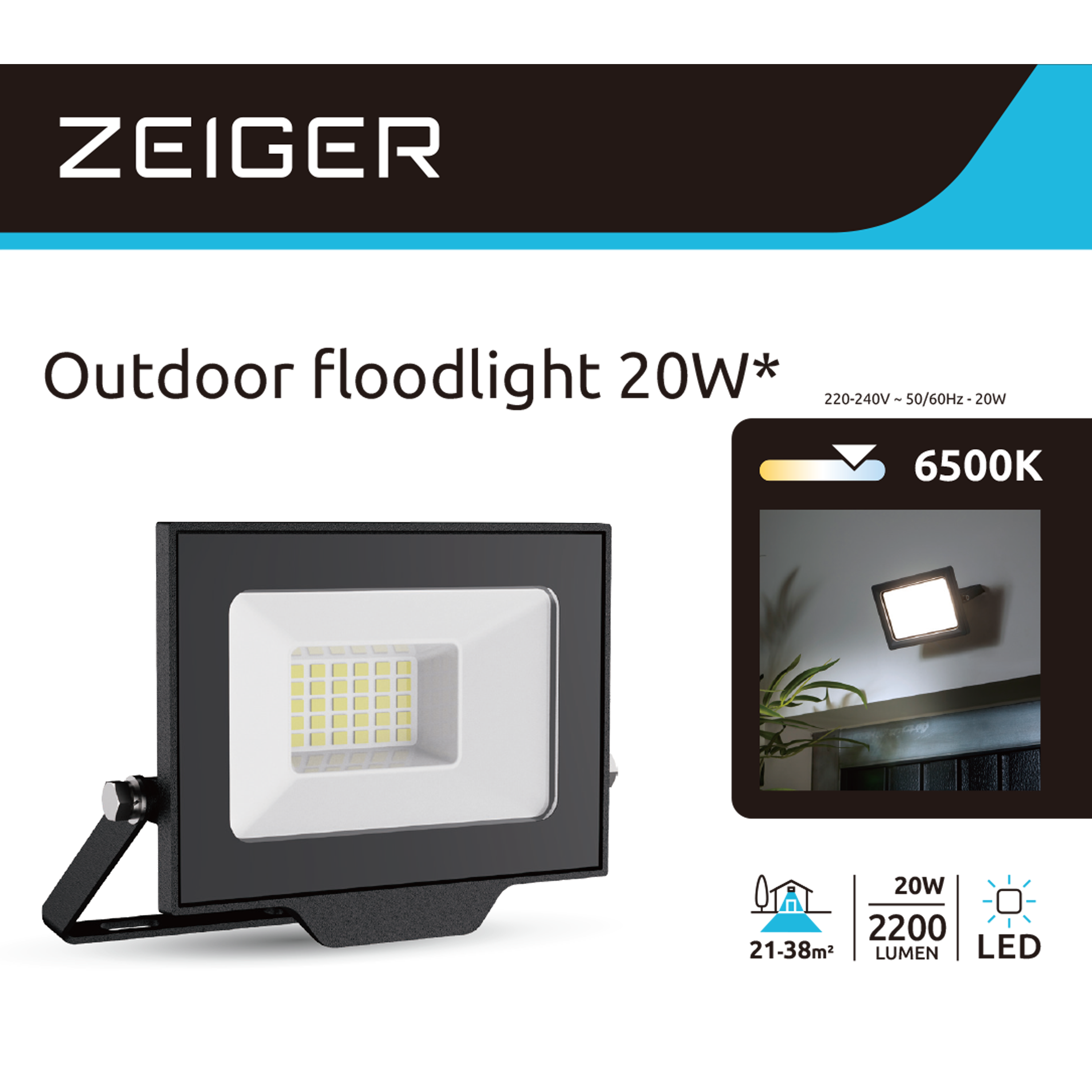 PROYECTOR LED 20W LUZ FRÍA - 5