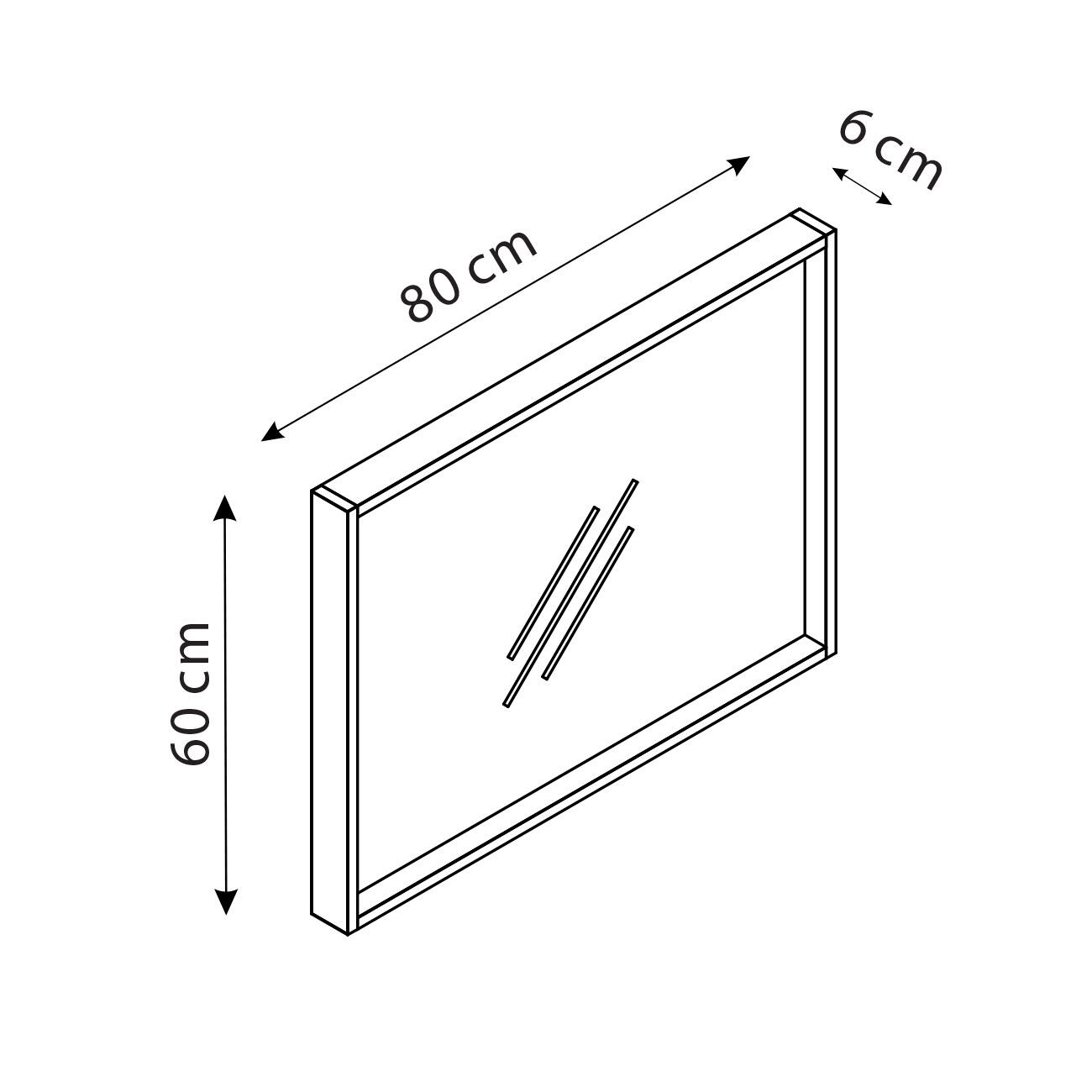 Miroir SCALA chêne, l.80xH.70cm - 2